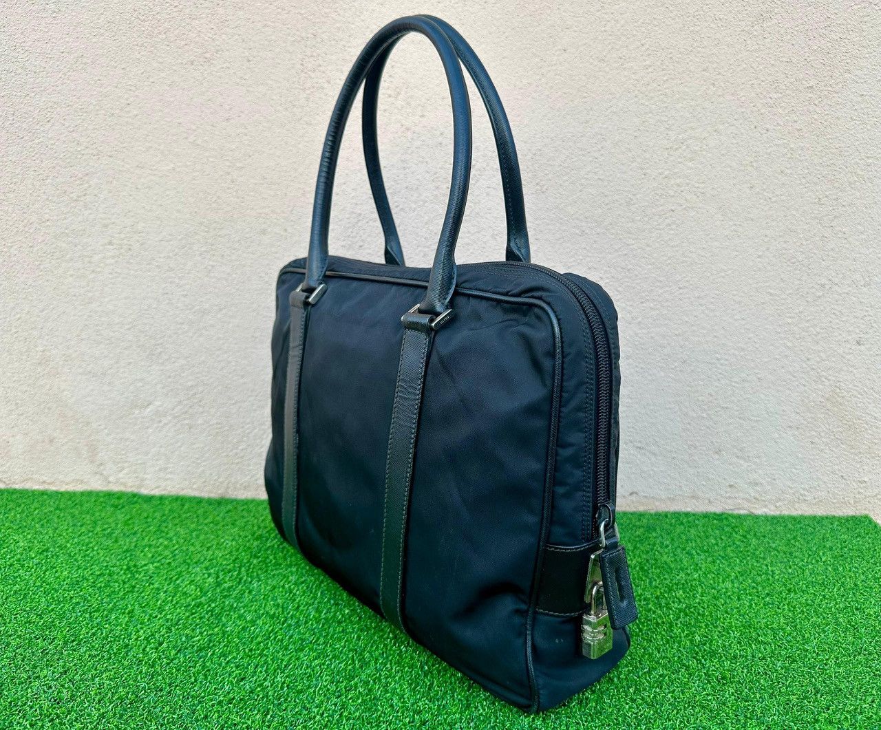 Prada Authentic Prada Tessuto Saffiano Leather Briefcase Size ONE SIZE - 3 Thumbnail