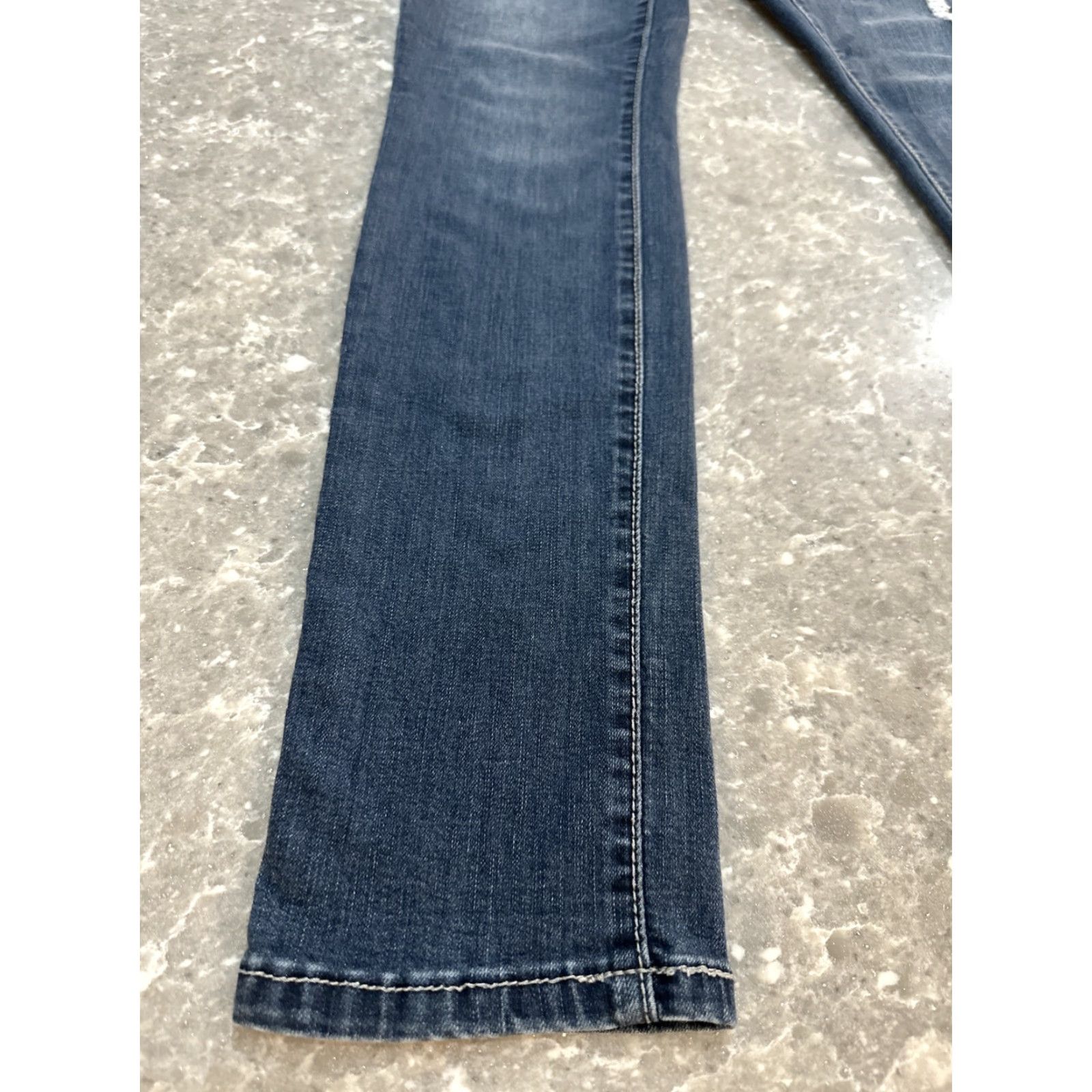 Vintage Earl Jeans Skinny Jeans Medium Wash Low Rise Stretch Denim 5-Pocket Zip 26x29 Regular Women US Flag Theme Size 27" / US 4 / IT 40 - 6 Thumbnail