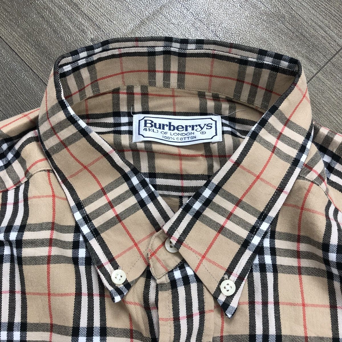 Burberry Vintage Burberrys Nova Check Plaid Iconic Long Shirt Size US XL / EU 56 / 4 - 4 Thumbnail
