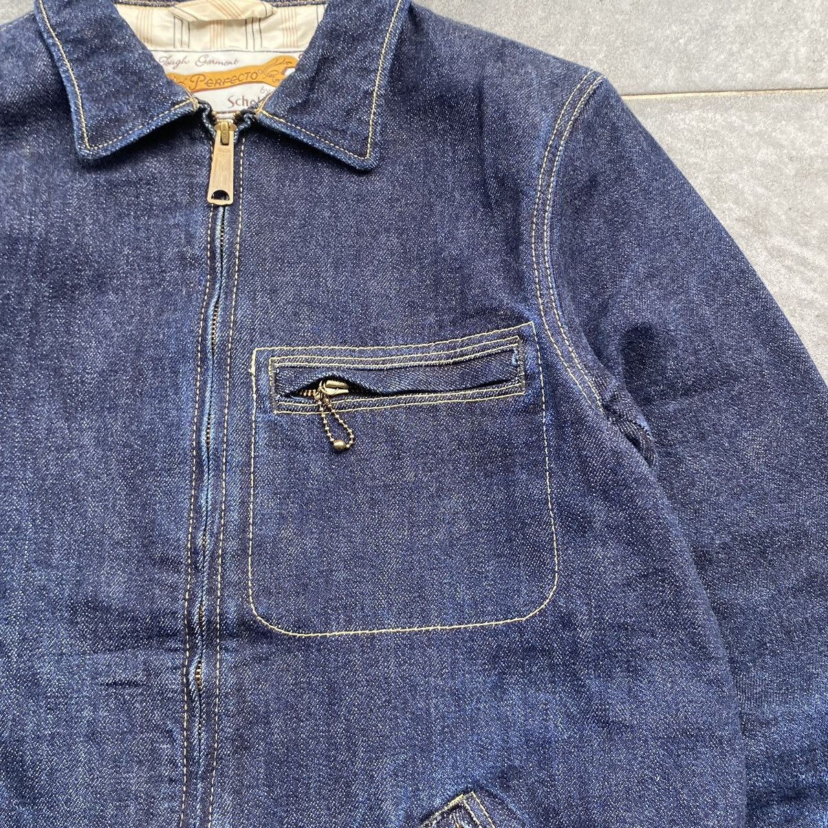 Schott 90s Perfecto by Schott Nyc Selvedge Zip Up Denim Jacket Size US M / EU 48-50 / 2 - 5 Thumbnail