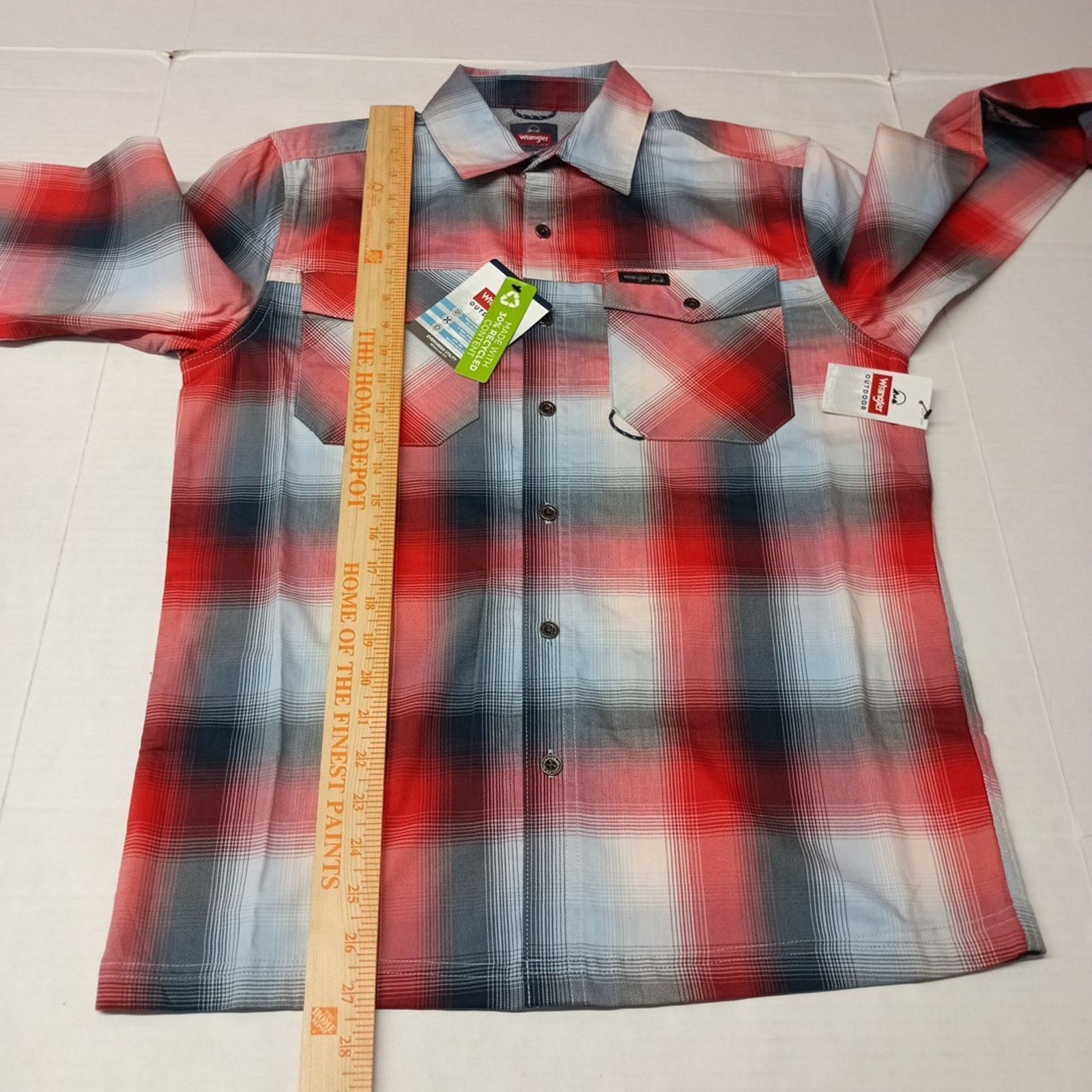 Wrangler Wrangler Shirt Men's S Red Plaid Convertible Sleeves Shirt Size US S / EU 44-46 / 1 - 7 Thumbnail