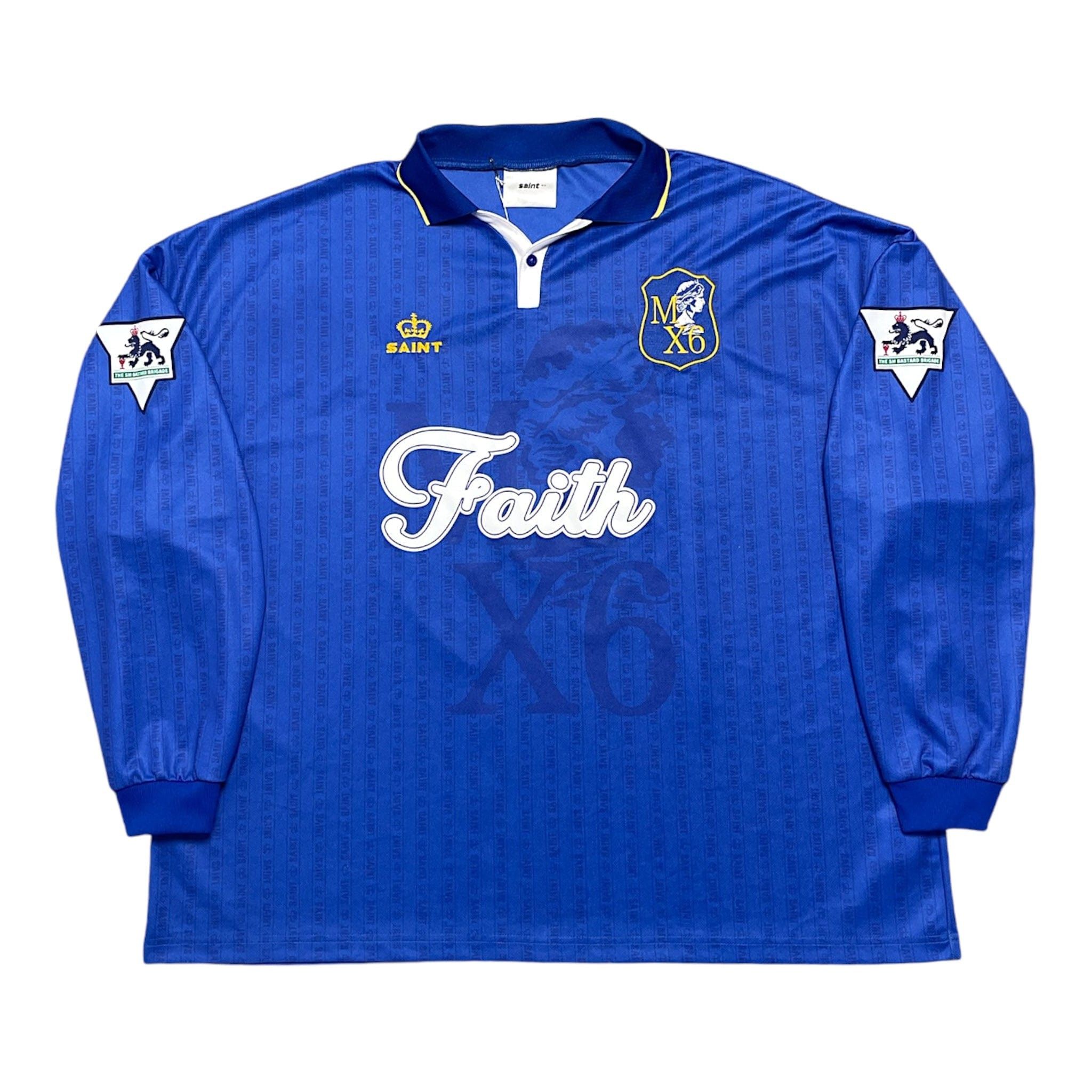 Saint Michael Faith Long Sleeve Soccer Jersey Shirt Blue Size US XL / EU 56 / 4 - 1 Thumbnail