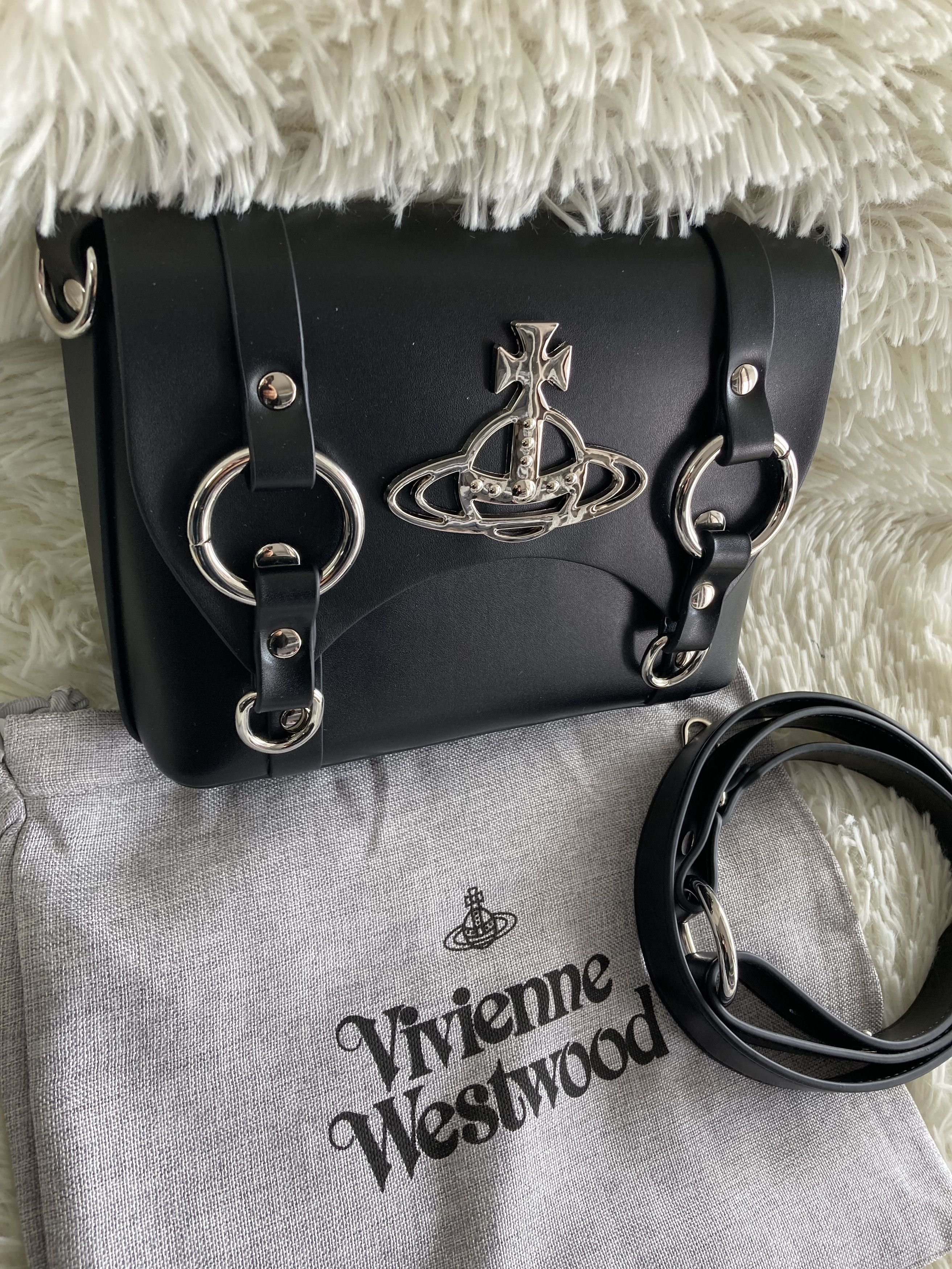 Vivienne Westwood ❤Vivienne Westwood Black Kim Messenger Bag Size ONE SIZE - 8 Thumbnail