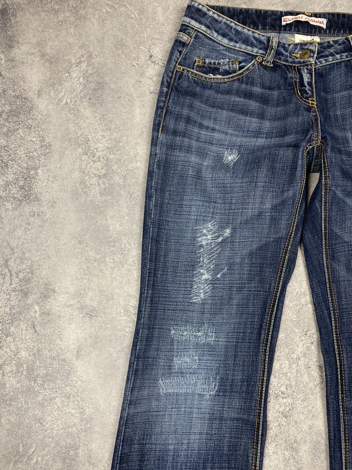 Evisu Evisu Donna Flared Bootcut Jeans Stonewashed y2k japanese Size 31" - 12 Thumbnail