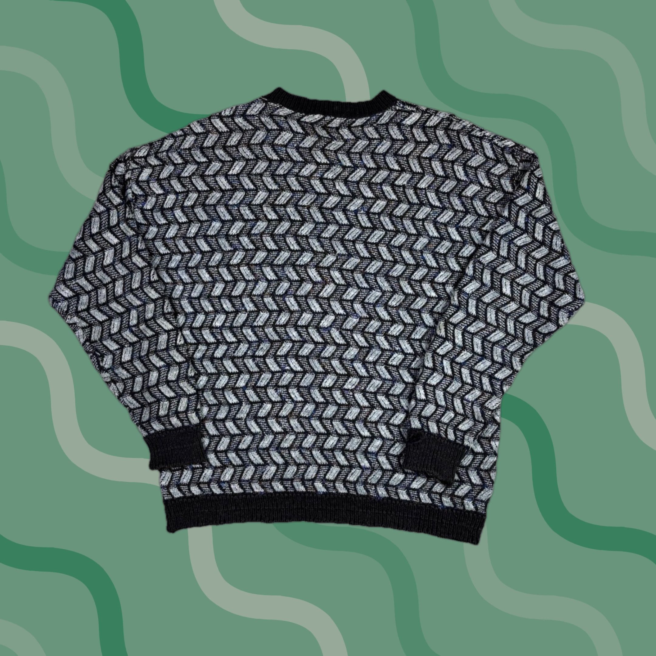 Vintage VINTAGE Tony Lambert Knit Sweater Adult XL Geometric Striped Abstract Pattern Size US XL / EU 56 / 4 - 1 Thumbnail