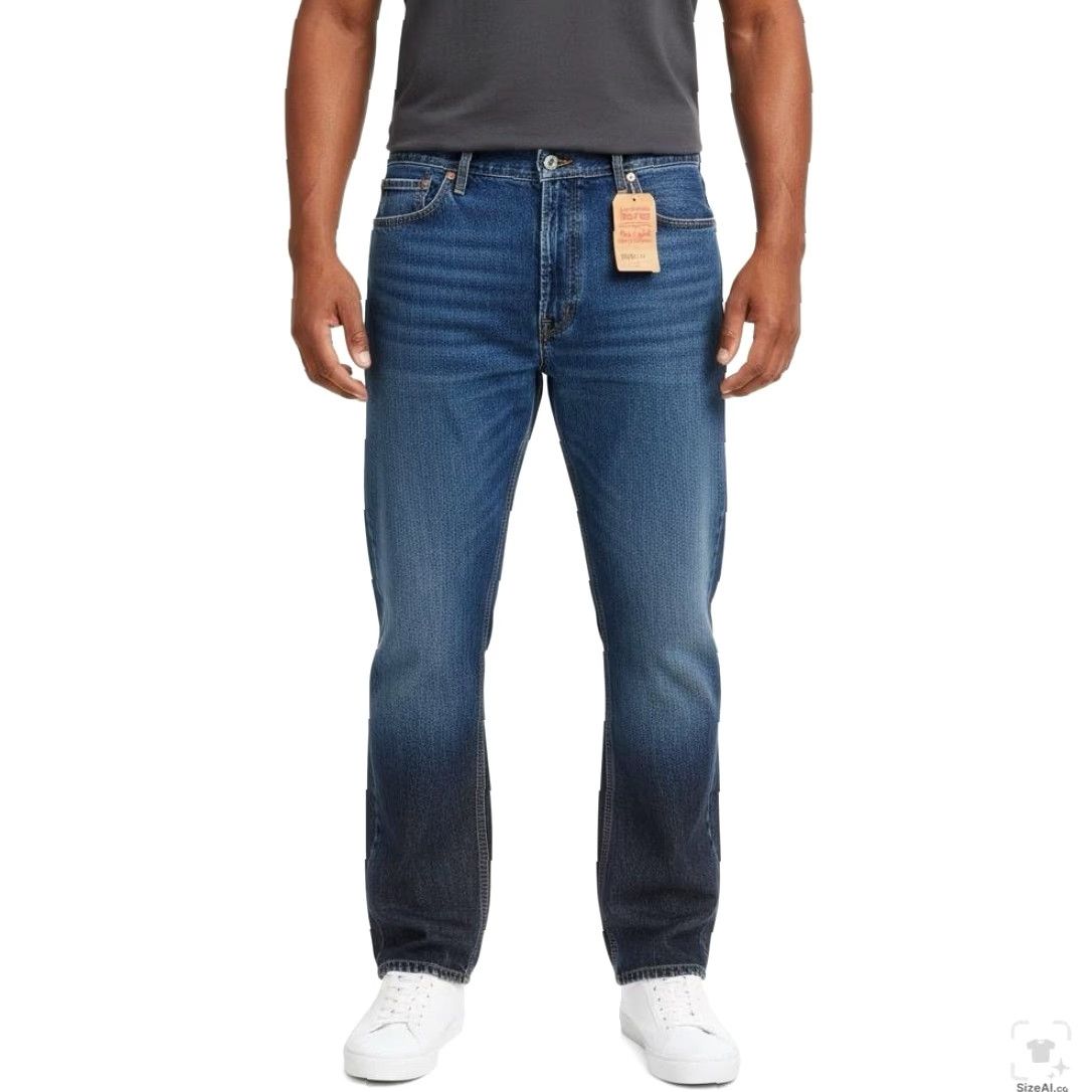 Levi's Levi's 505 Jeans Mens Big & Tall 52x32 Blue Medium Wash Straight Denim Zip Fly 5-Pocket Logo USA Cowboy Size US 36 / EU 52 - 4 Thumbnail