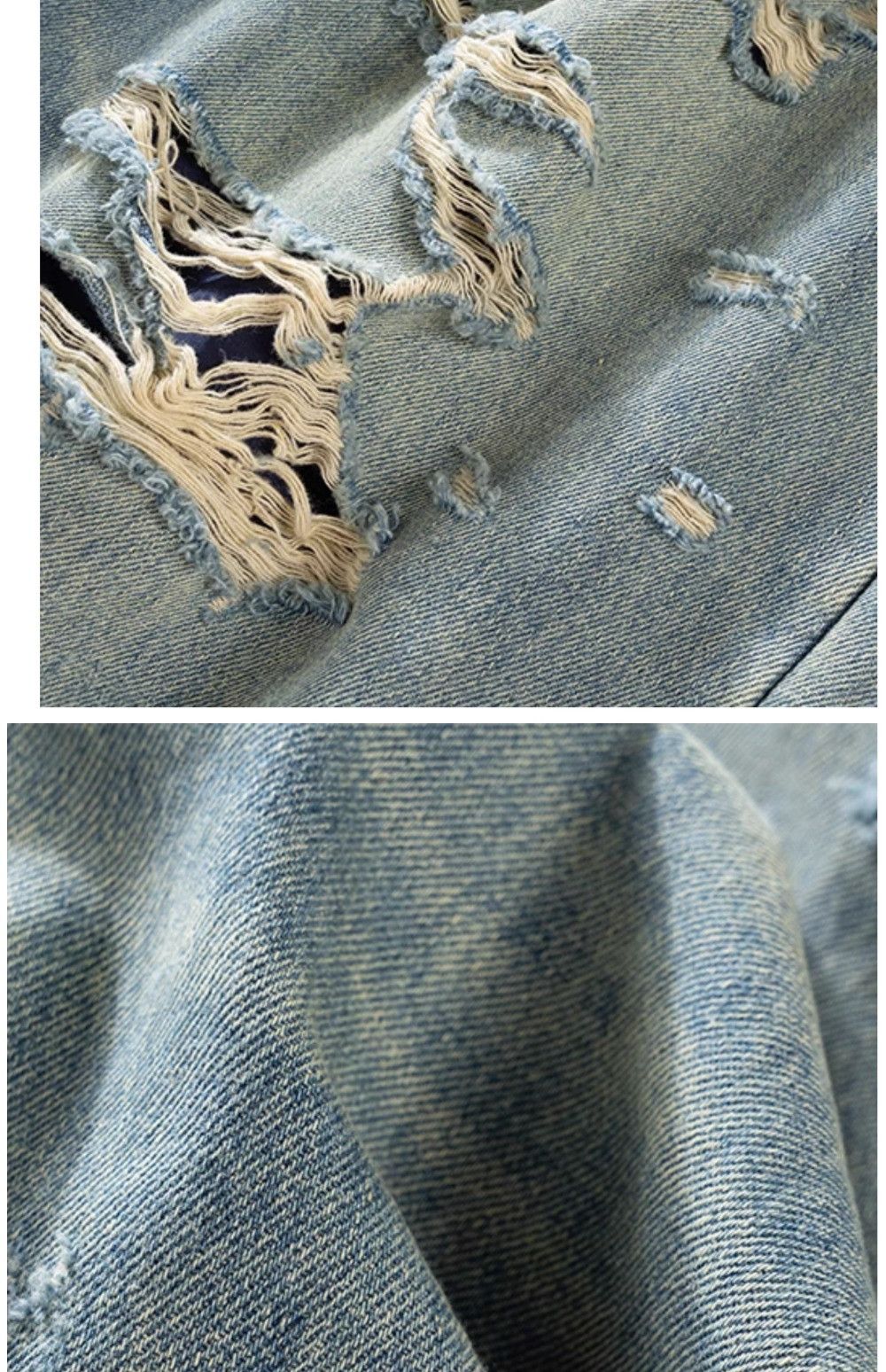 Jean × Vintage Washed Double Layer Hand Worn Jeans Size US 33 - 12 Thumbnail
