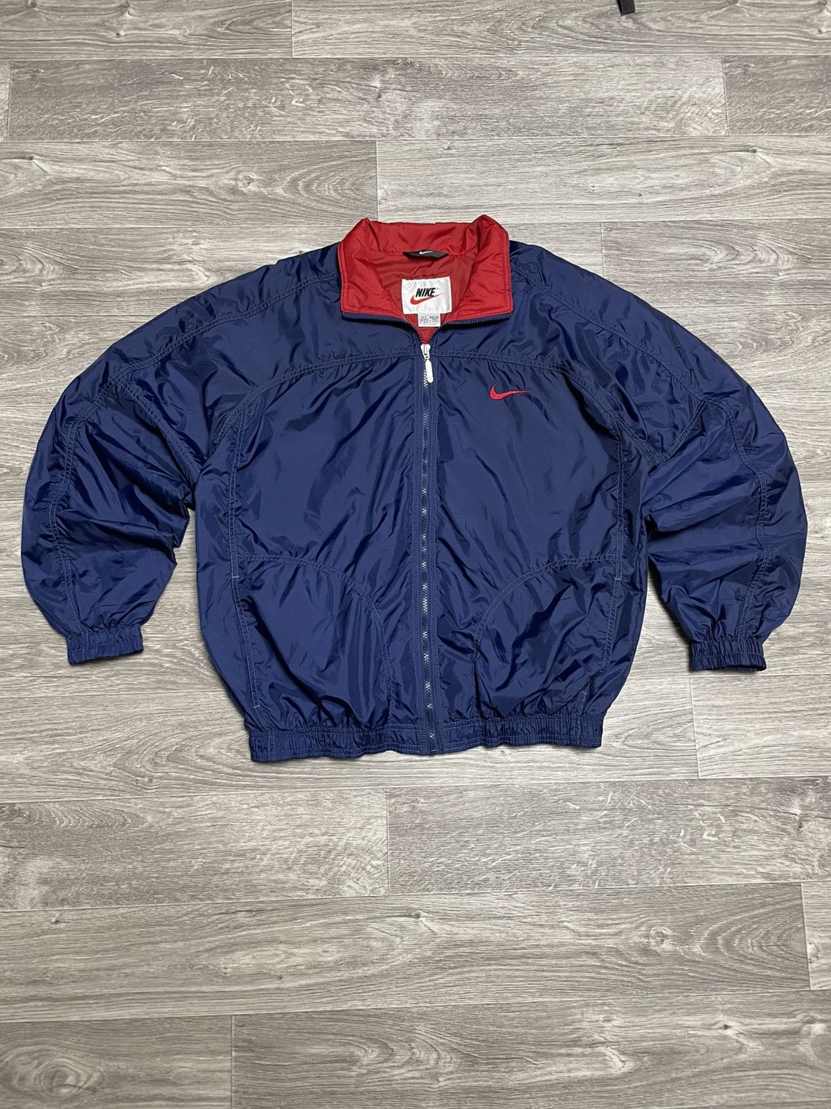 Nike Vintage 90s Nike Big Swoosh Logo Nylon Jacket Size US M / EU 48-50 / 2 - 2 Thumbnail