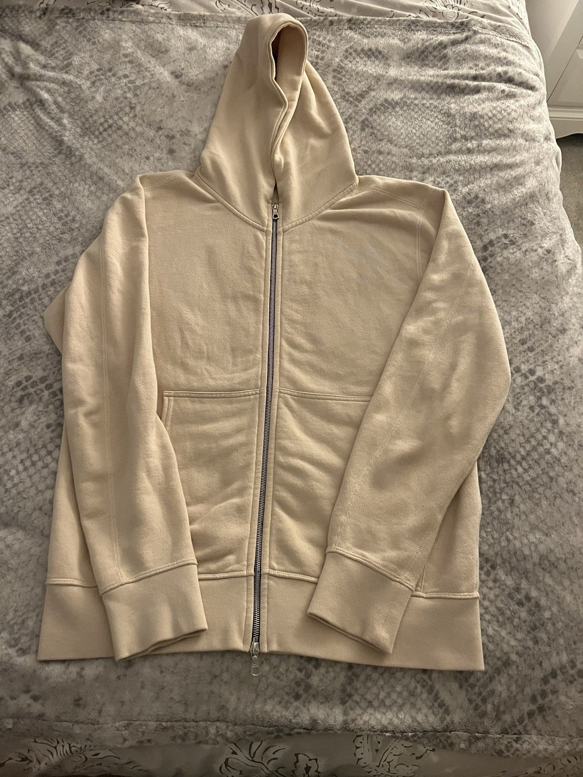 image of John Elliott John Elliot Co Pearl Zip Hoodie in Cream, Men's (Size XL)