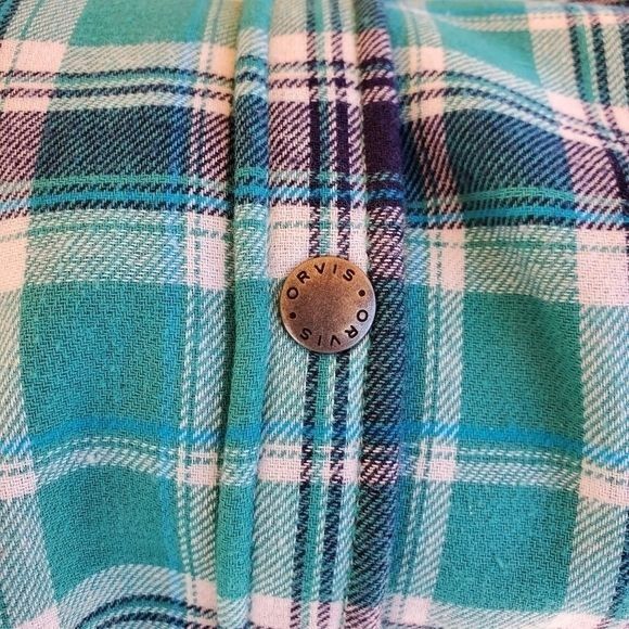 Orvis Orvis Green Plaid Flannel & Fleece Lined Snap LS Sz. L Shack Size L / US 10 / IT 46 - 6 Thumbnail