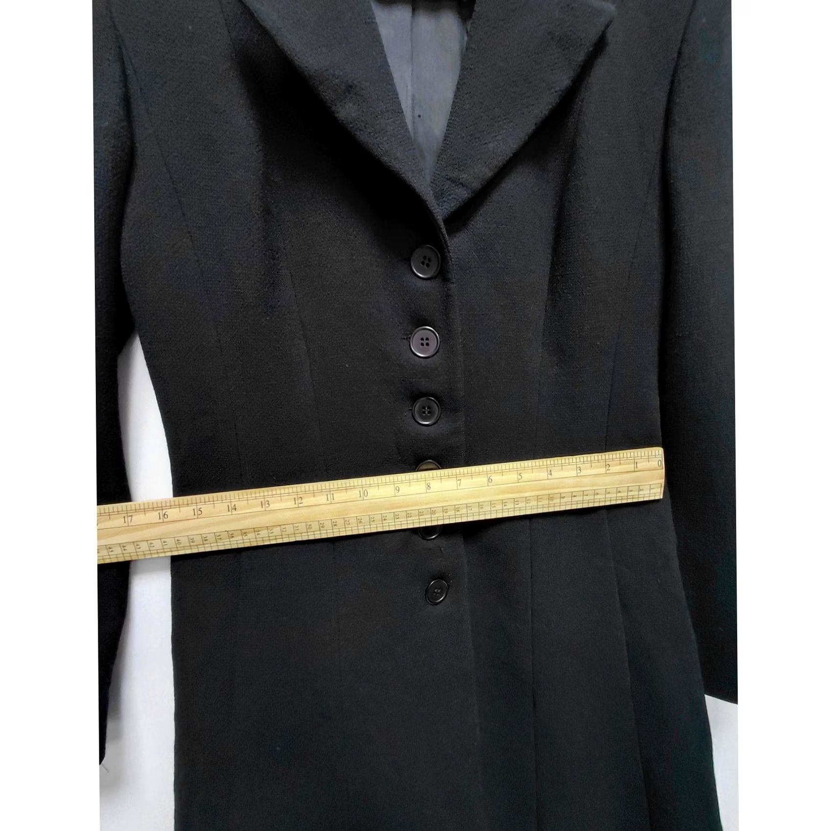 Vintage BAYA PARIS Coat Womens 30 Black Button Solid Long Sleeve Size Size 4XL / US 24-26 - 7 Thumbnail