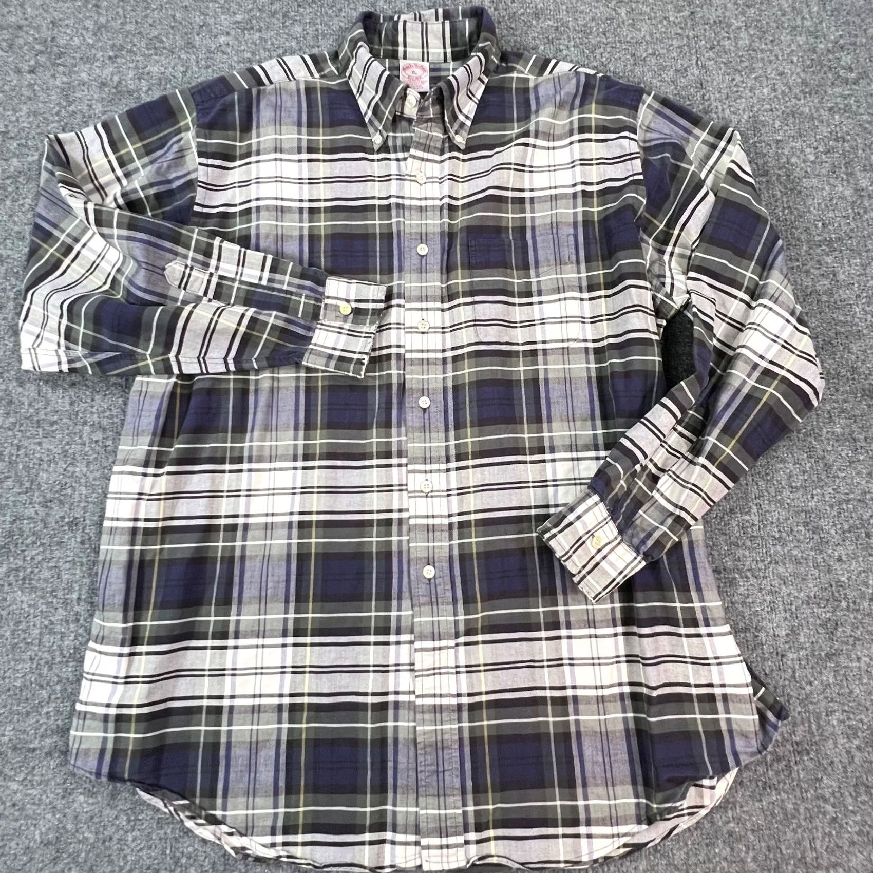 Brooks Brothers VINTAGE Brooks Brothers Dress Shirt Mens XL Green White Tartan Plaid Oxford OCBD Made in USA Shirt Mens XL Green White Tartan Plaid USA Size US XL / EU 56 / 4 - 3 Thumbnail