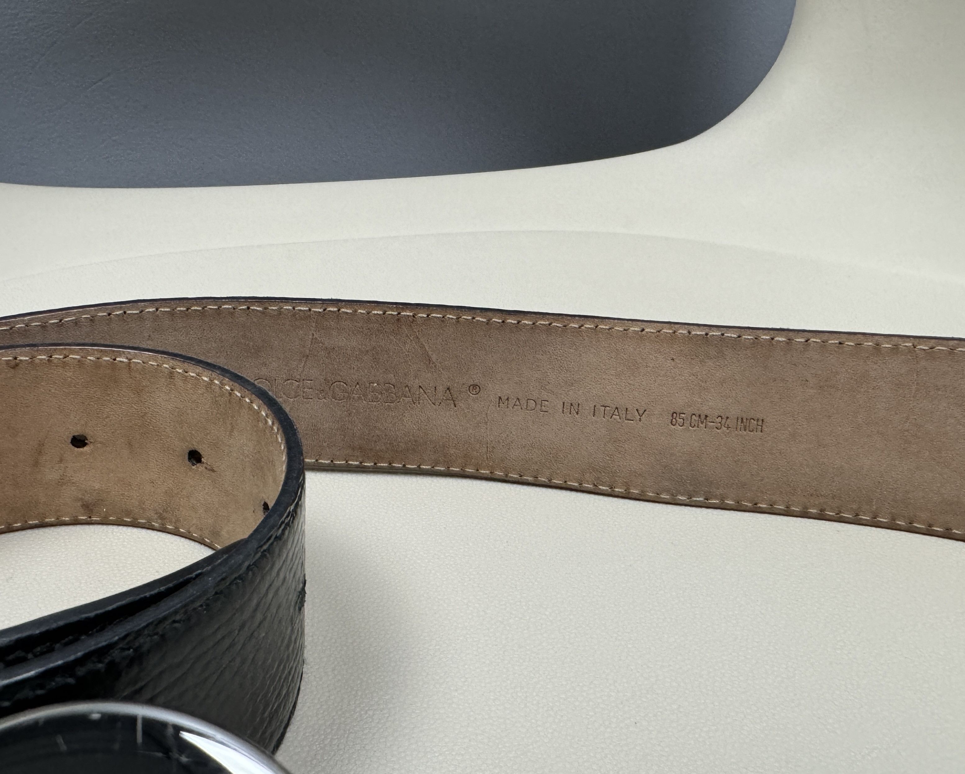Dolce & Gabbana Dolce&Gabbana D&G Buckle Logo Black Leather Belt Size 85 34 Size ONE SIZE - 4 Thumbnail