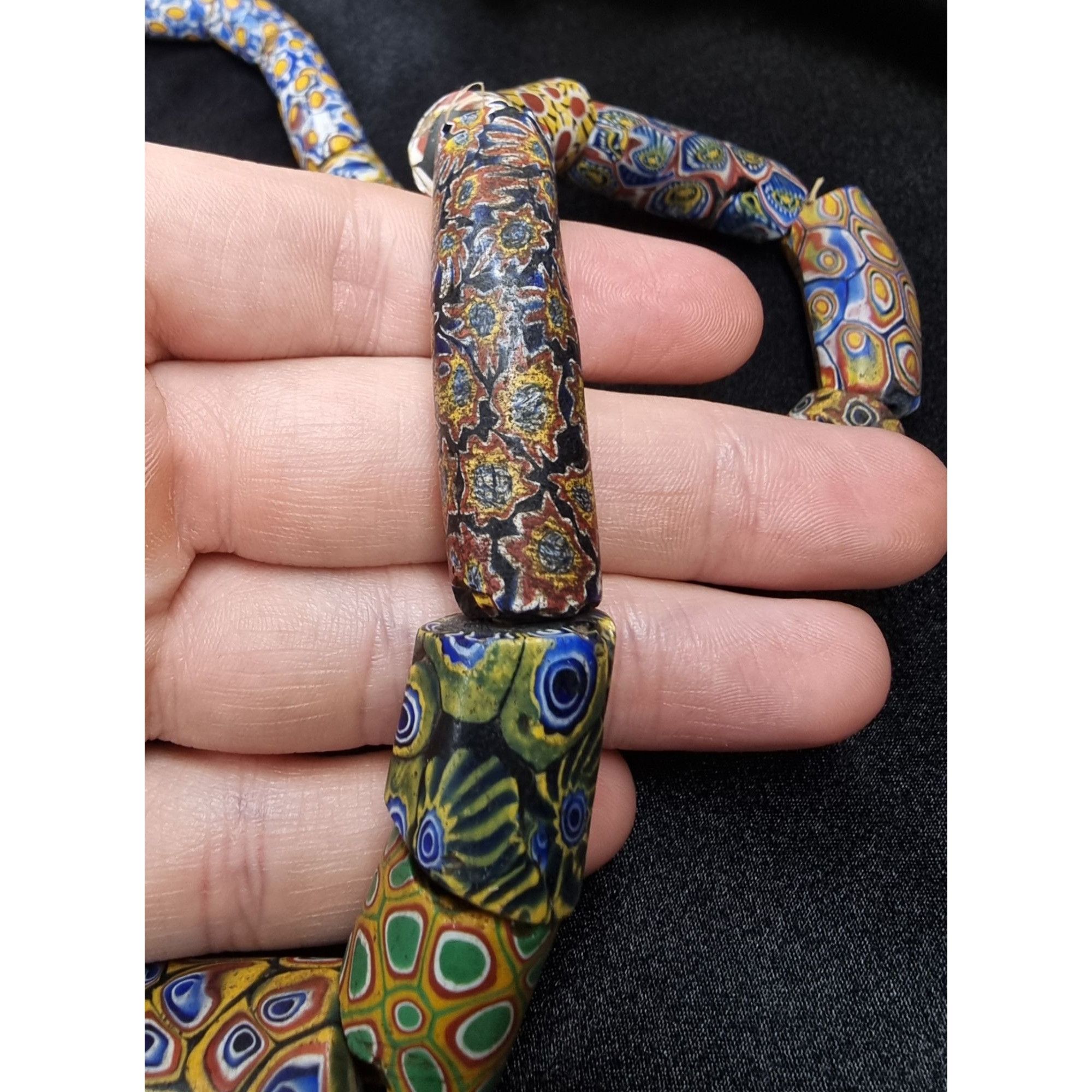 Vintage Antique African Millefiori Trade Bead Necklace With Intricat Size ONE SIZE - 5 Thumbnail