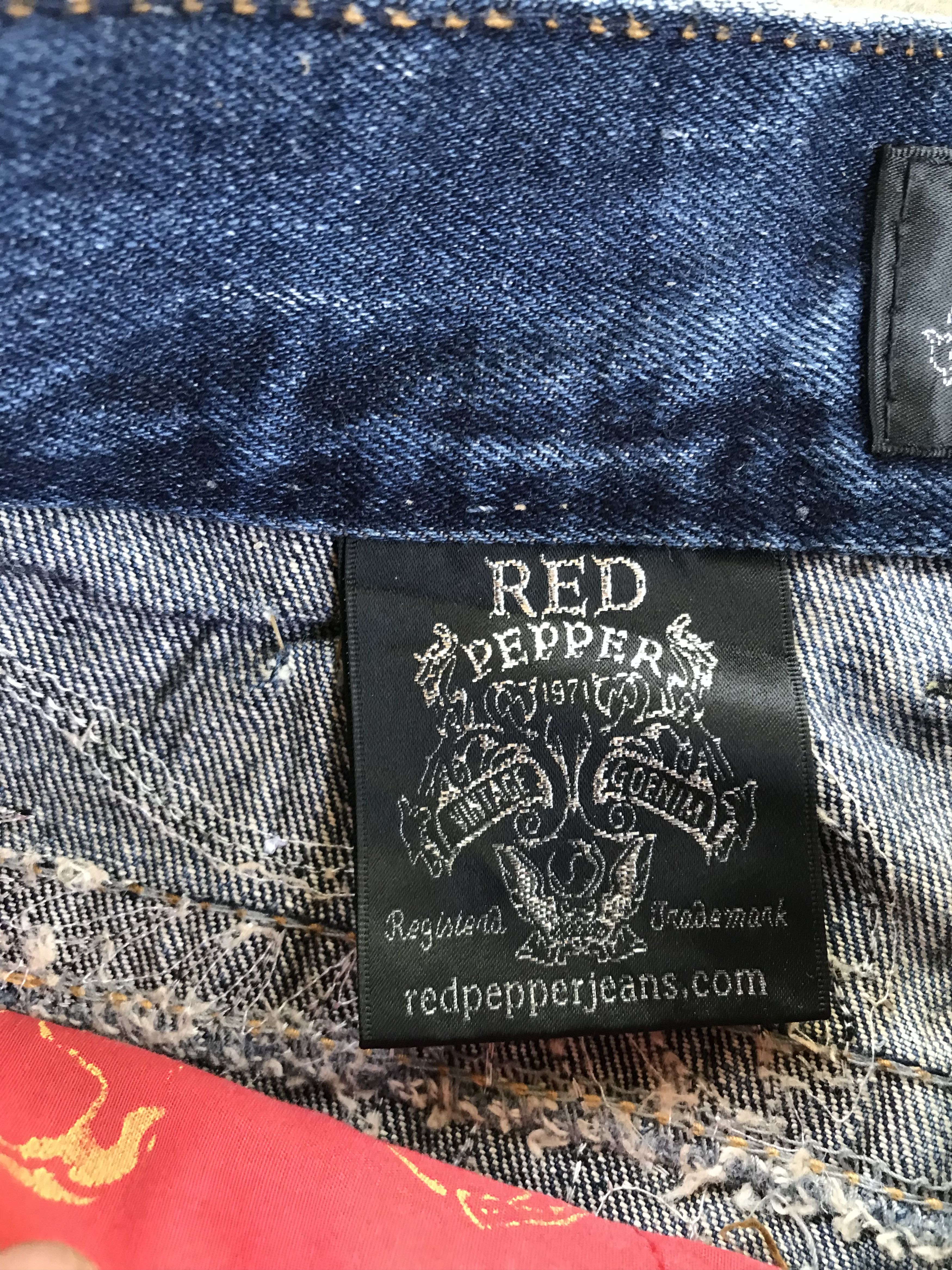 Tornado Mart Heat Red pepper disressed Denim-Size 32-If six was nine Size US 31 - 6 Thumbnail
