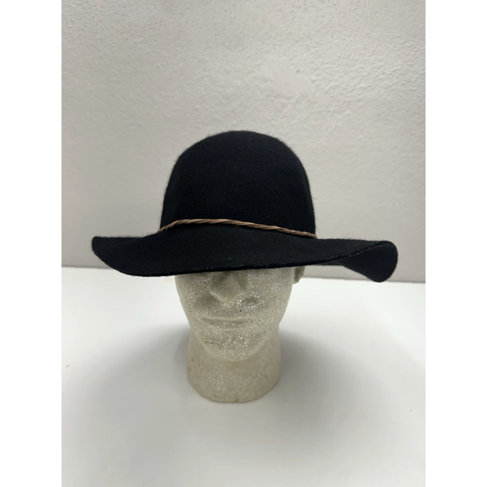 Vintage Madden Girl Hat Women Black Wool Floppy Brim One Size - Wide Brim Felt Winter Size ONE SIZE - 2 Thumbnail