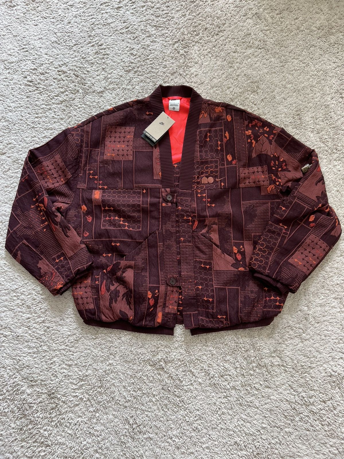 Nike Nike Naomi Osaka Jacquard Jacket Burgundy Crush Size L / US 10 / IT 46 - 7 Thumbnail