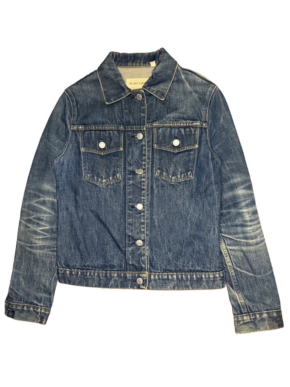 Helmut Lang 1996 Red Stripes Archive Latex Denim Jacket Raf Simons
