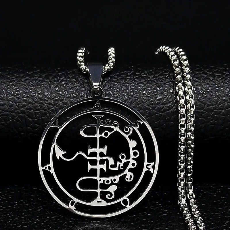 Jewelry × Vintage Sigeal Sigil De Lucifer Stainless Steel Satan Necklace Size ONE SIZE - 4 Thumbnail