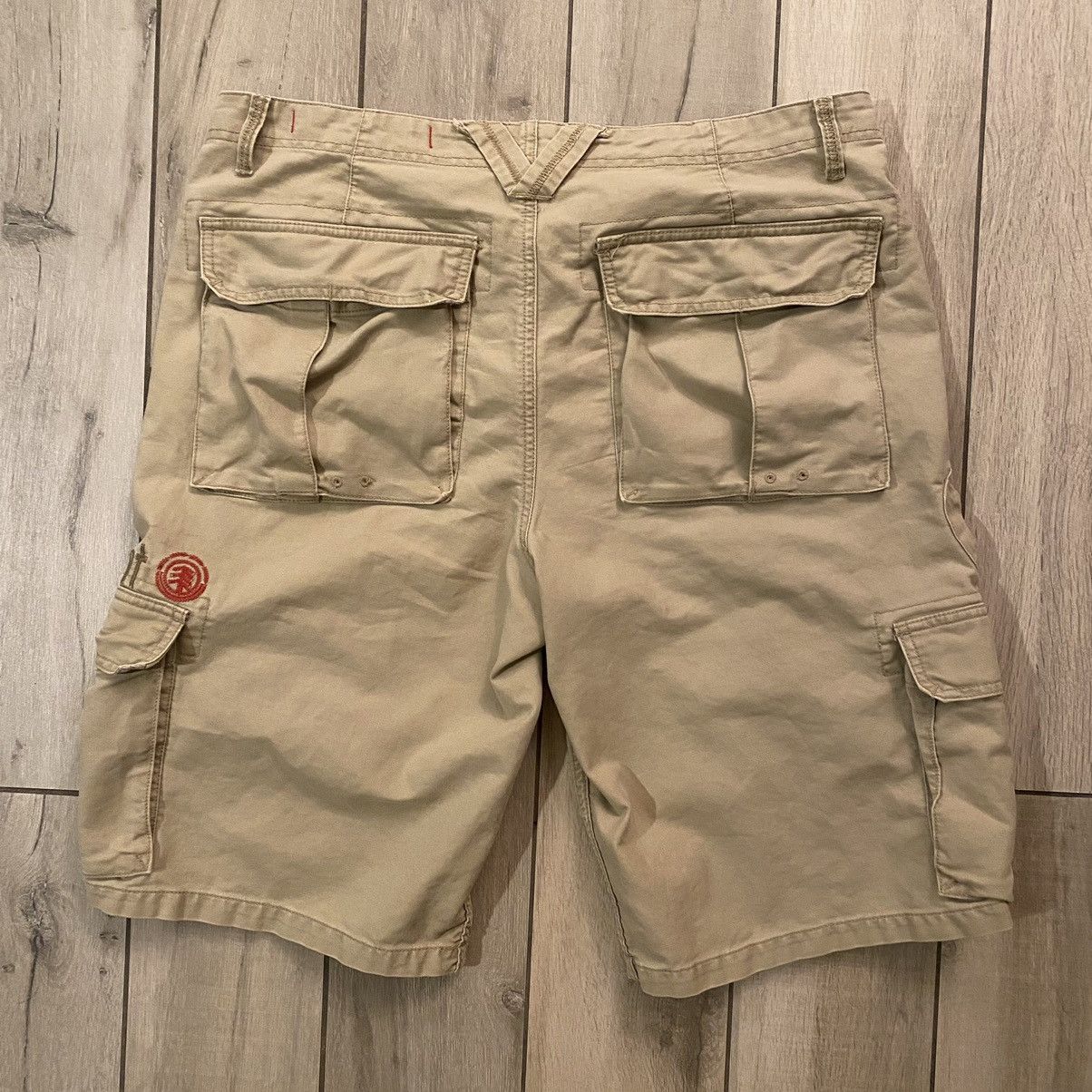 Element × JNCO × Southpole Vintage Y2K Earth Tone Tan Element Baggy Cargo Shorts 38 Size US 38 / EU 54 - 3 Thumbnail