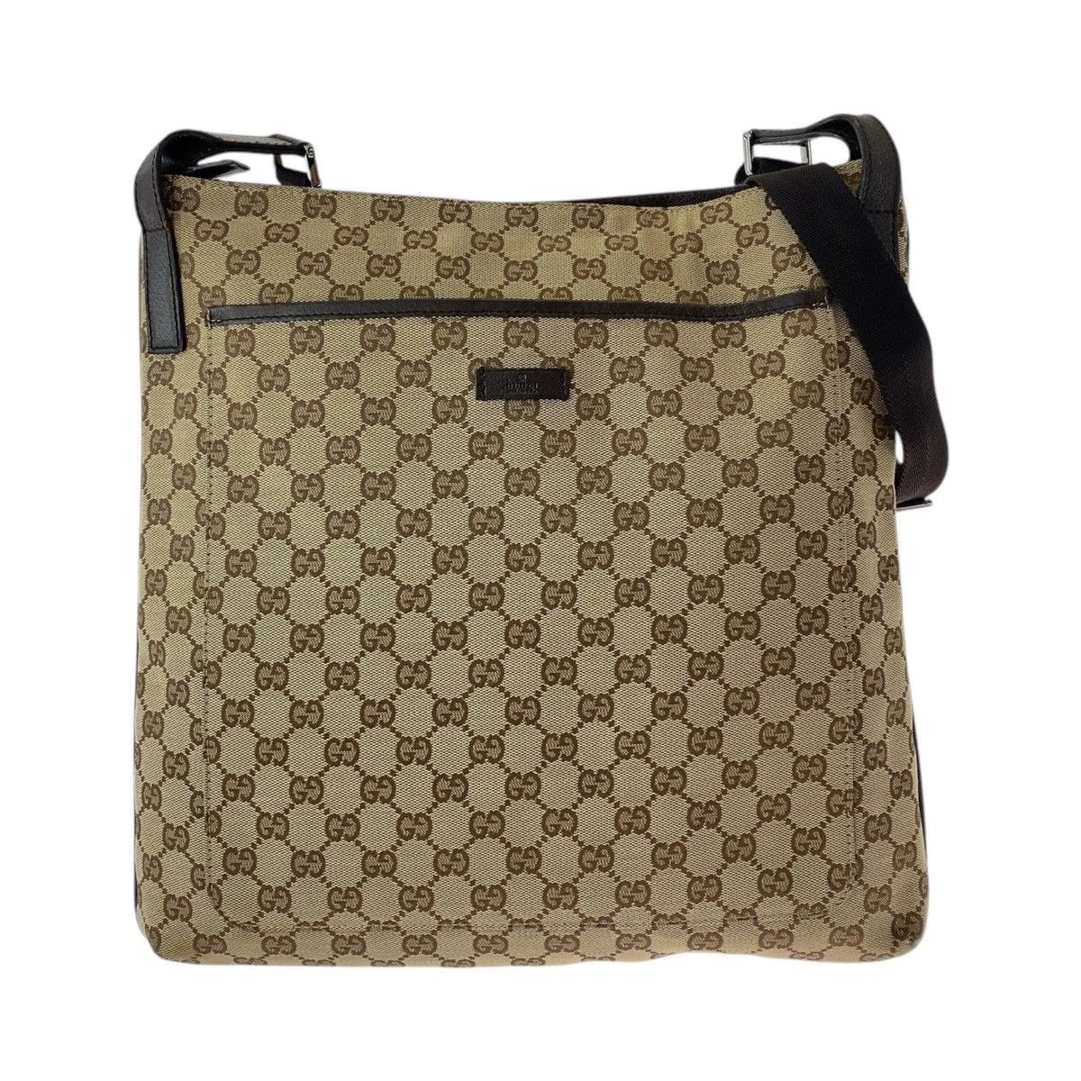Gucci Gucci GG Canvas/leather 122791 2Way Shoulder Bag Canvas Shoulder Bag 122791 in Beige, Women's