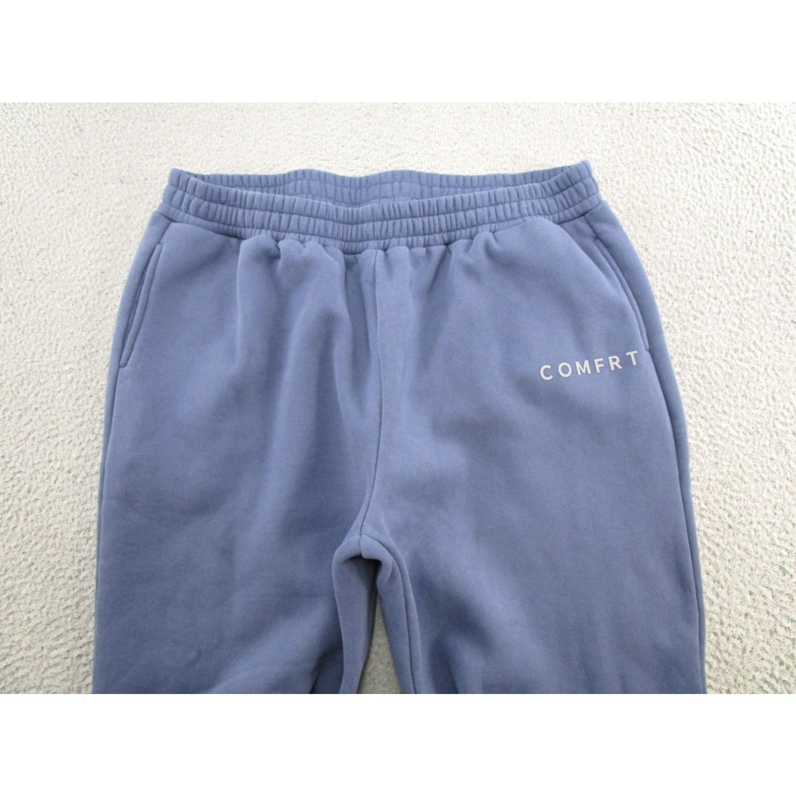 Vintage Comfrt Sweatpants Unisex Adults 3XL Blue Elastic Waist Pockets Tapered Leg Size 40" / US 18 - 3 Thumbnail