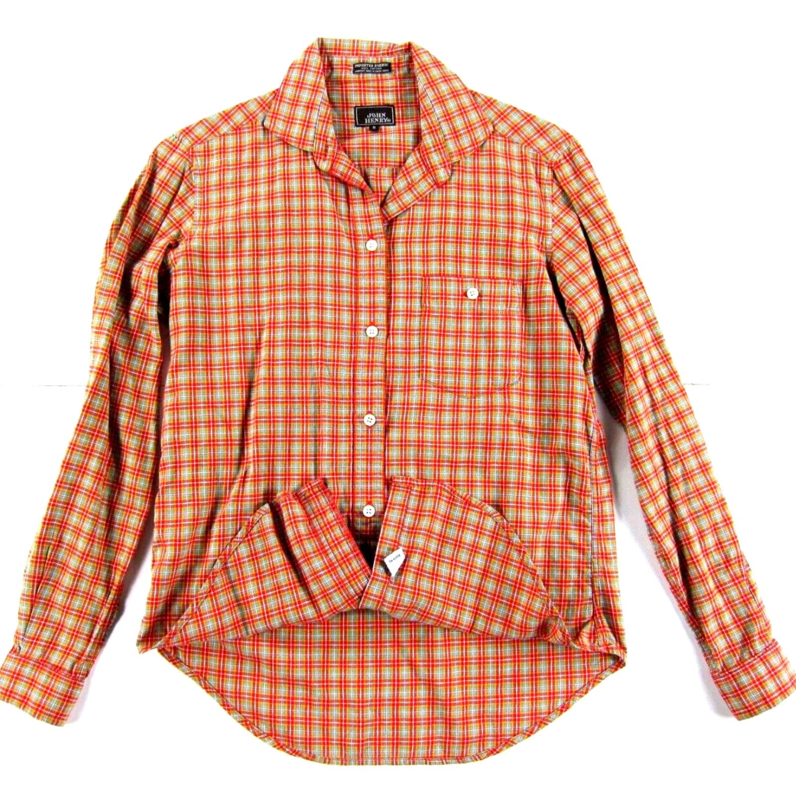 Vintage VINTAGE John Henry Red Green Plaid Collared Long Sleeve Button Up Blouse Woman S Size S / US 4 / IT 40 - 5 Thumbnail