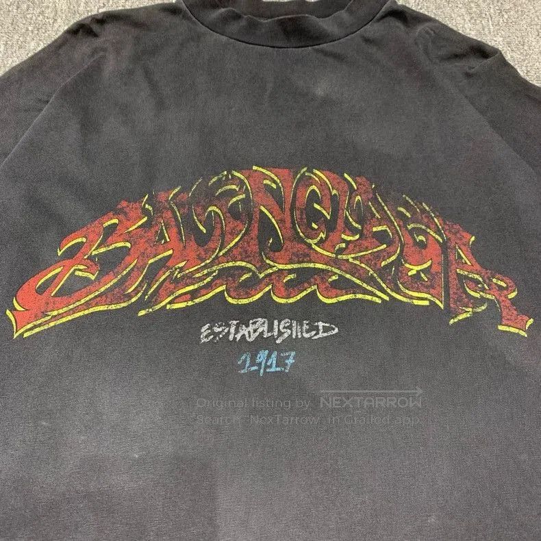 Balenciaga Washed Black Flame Sweatshirt.