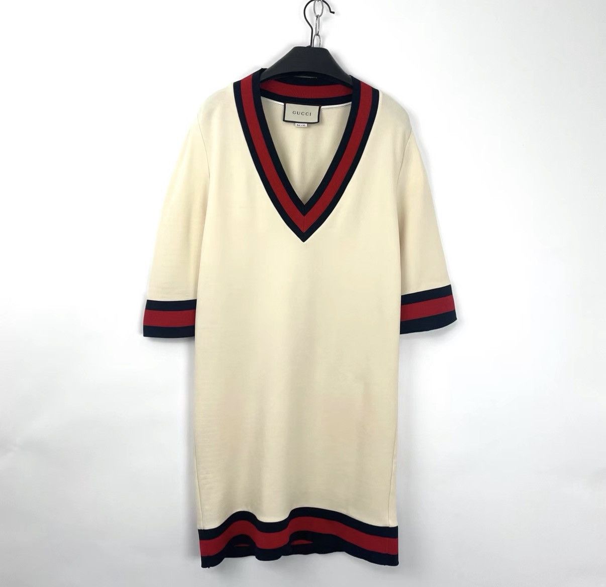Gucci Gucci/Red & Blue Stripe Dress K12 Size S / US 4 / IT 40 - 1 Thumbnail