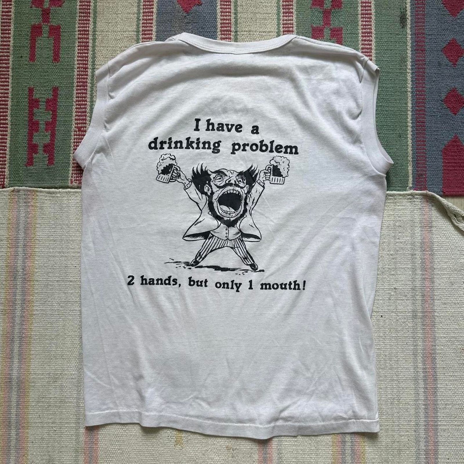 Vintage Rare Vintage 70s Drink Drive Beer Bar Cut Off Graphic Tee Size US M / EU 48-50 / 2 - 5 Thumbnail