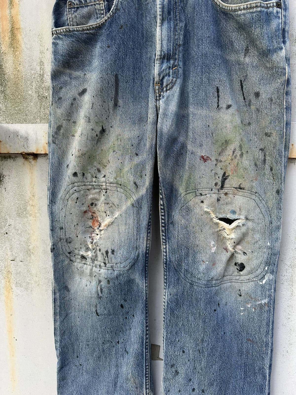Vintage 👹Vintage THRASHED Y2K GAP Denim Baggy Jeans Size US 32 / EU 48 - 9 Thumbnail