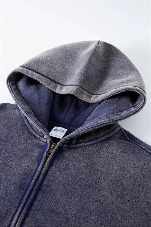 Japanese Brand Washed Distressed Loose Zipper Hoodie Sweatshirt y2k Size US M / EU 48-50 / 2 - 4 Thumbnail
