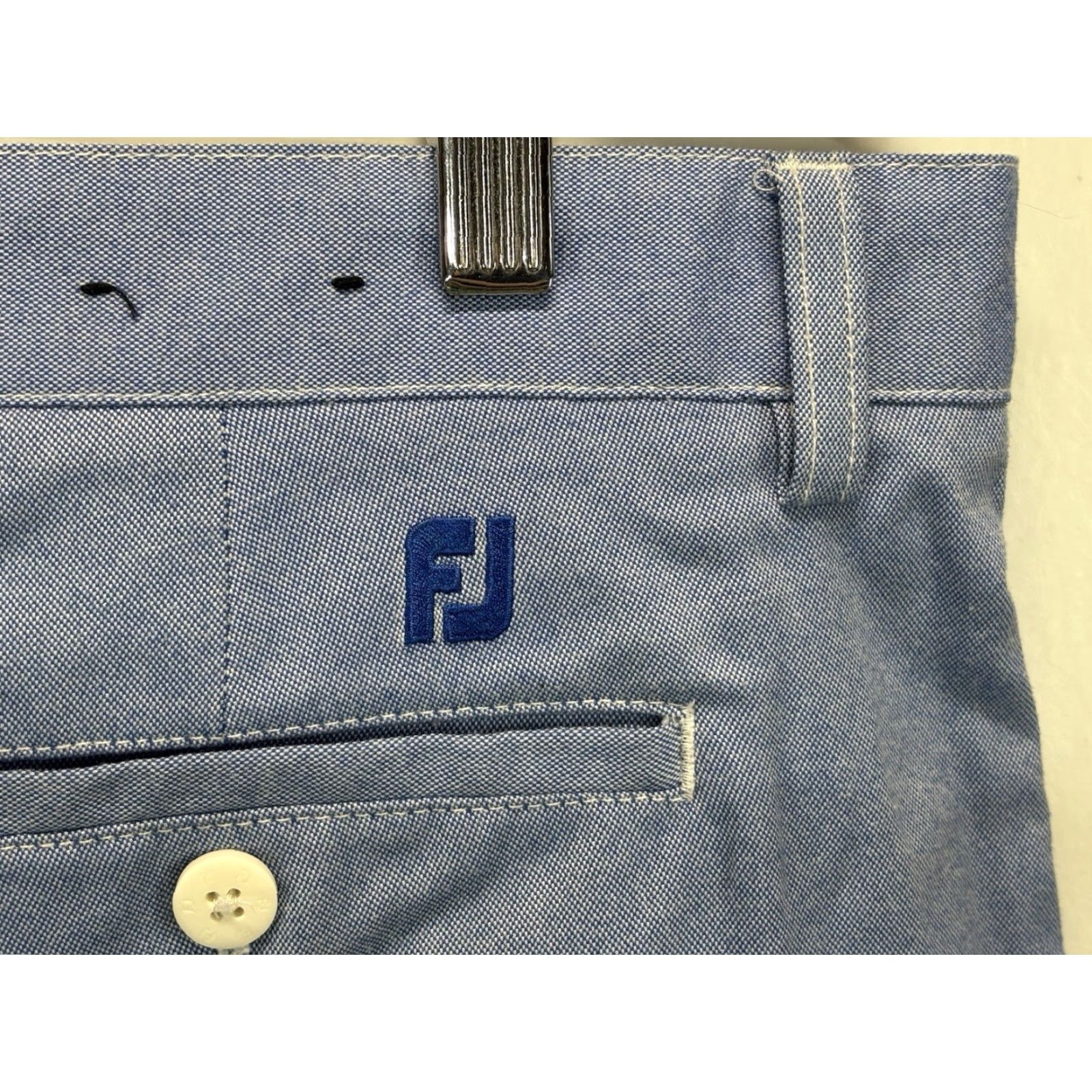 Footjoy FootJoy Mens Golf Shorts 38x9.5 Blue Chino Casual Performance Stretch Nylon Preppy Sports Size US 38 / EU 54 - 4 Thumbnail