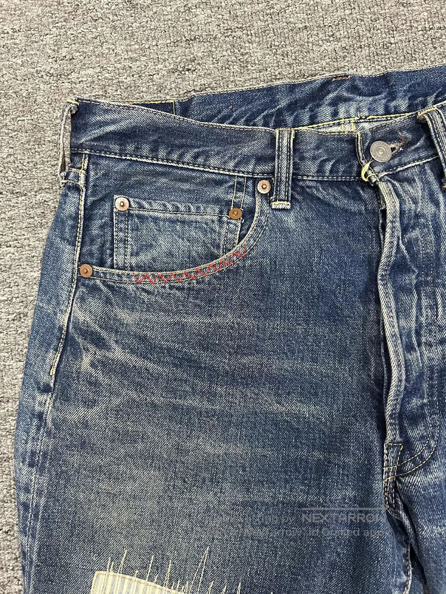 The Real McCoy's joe mccoy distressed denim jeans in size 33. Size US 33 - 2 Thumbnail