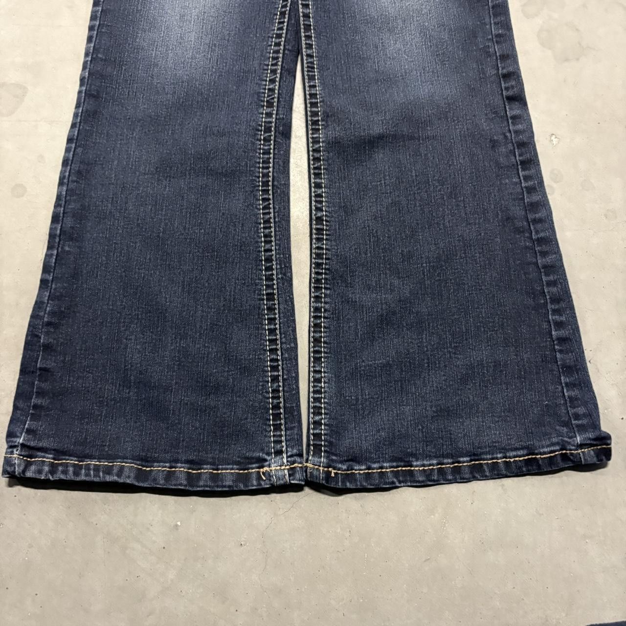 Vintage Vintage Flared Low Rise Dark Wash Denim Jeans! Size US 36 / EU 52 - 3 Thumbnail