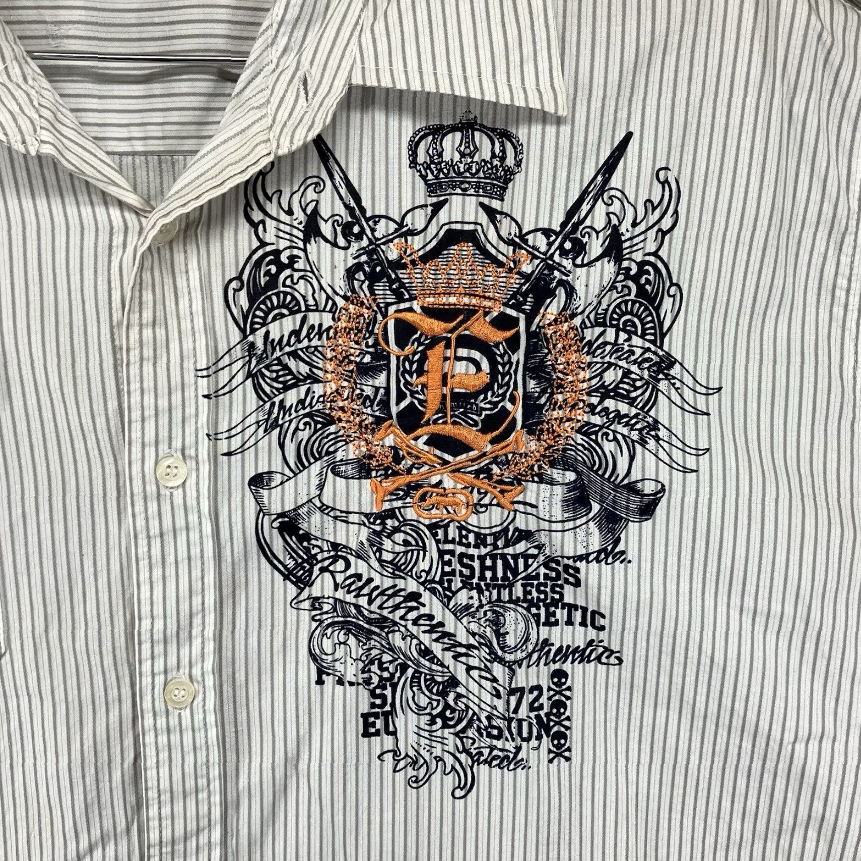 Ecko Unltd. VINTAGE Ecko Unltd Button Up Shirt Men’s 3XL Striped Short Sleeve Embroidered Logo Cotton Gray Casual Streetwear 90s Hip Hop Mens Size US XXL / EU 58 / 5 - 4 Thumbnail