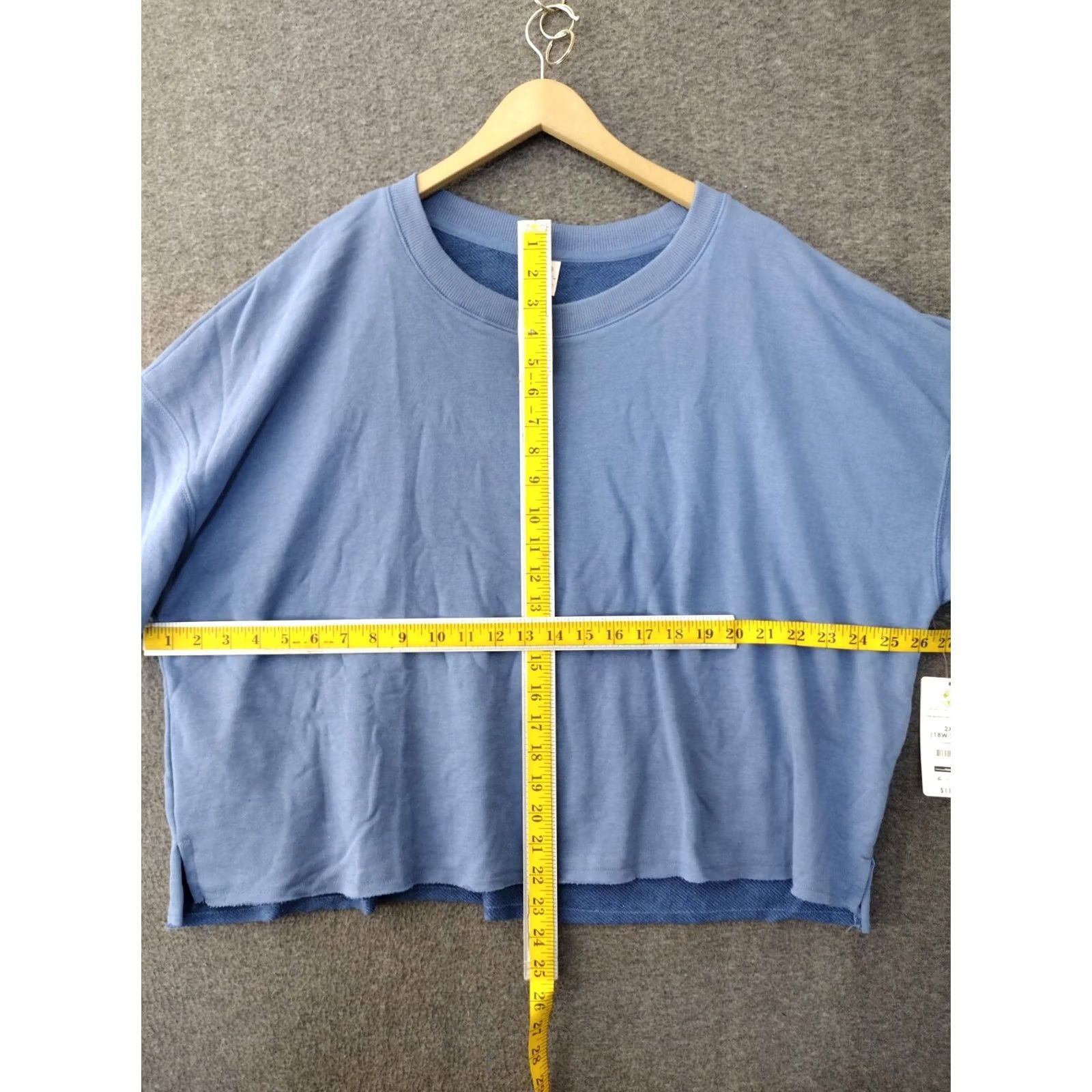 Vintage Secret Treasures Blue Crop Sleepshirt 2X Adult Womens Cotton Blend Crew Neck Short Sleeve Lounge Sleepwear Size XXL / US 16-18 / IT 52-54 - 4 Thumbnail