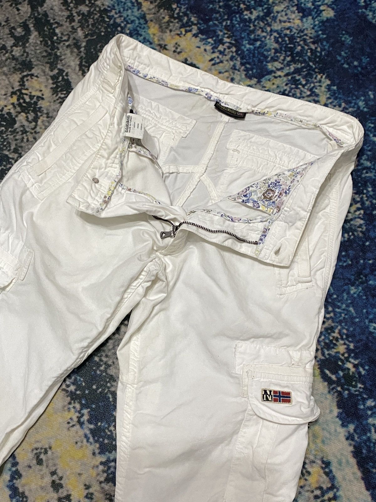 image of Avant Garde x Napapijri Vintage Made In Turkey Napapijri Multi Pocket Cargo Pants in White (Size 32