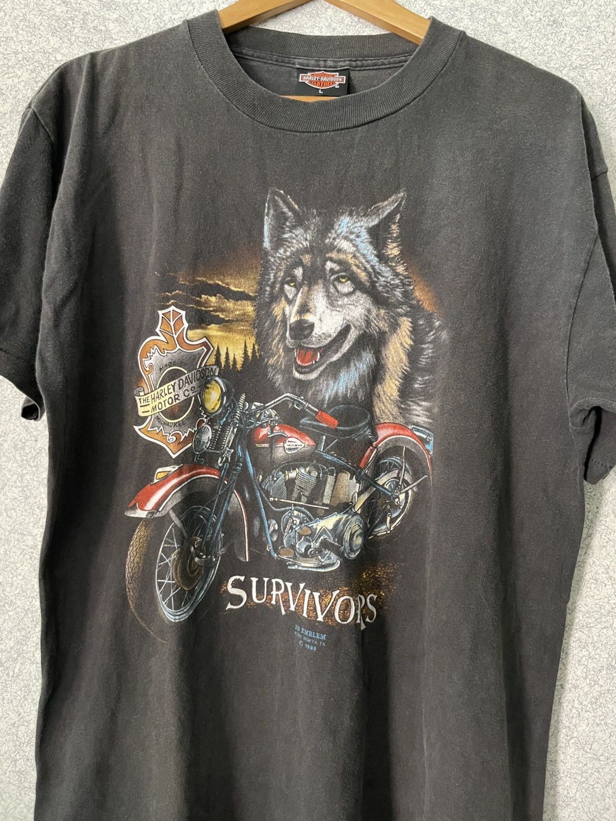 Harley Davidson × Neighborhood VTG Harley-Davidson 1991 3D Emblem Survivors Wolf T-ShirtUSA Size US L / EU 52-54 / 3 - 2 Thumbnail