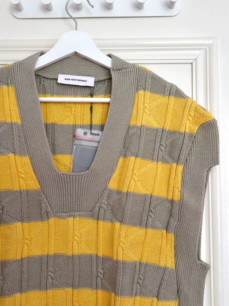 Kiko Kostadinov KIKO KOSTADINOVSS24 collection yellow stripe tank top 2504- Size US M / EU 48-50 / 2 - 9 Thumbnail