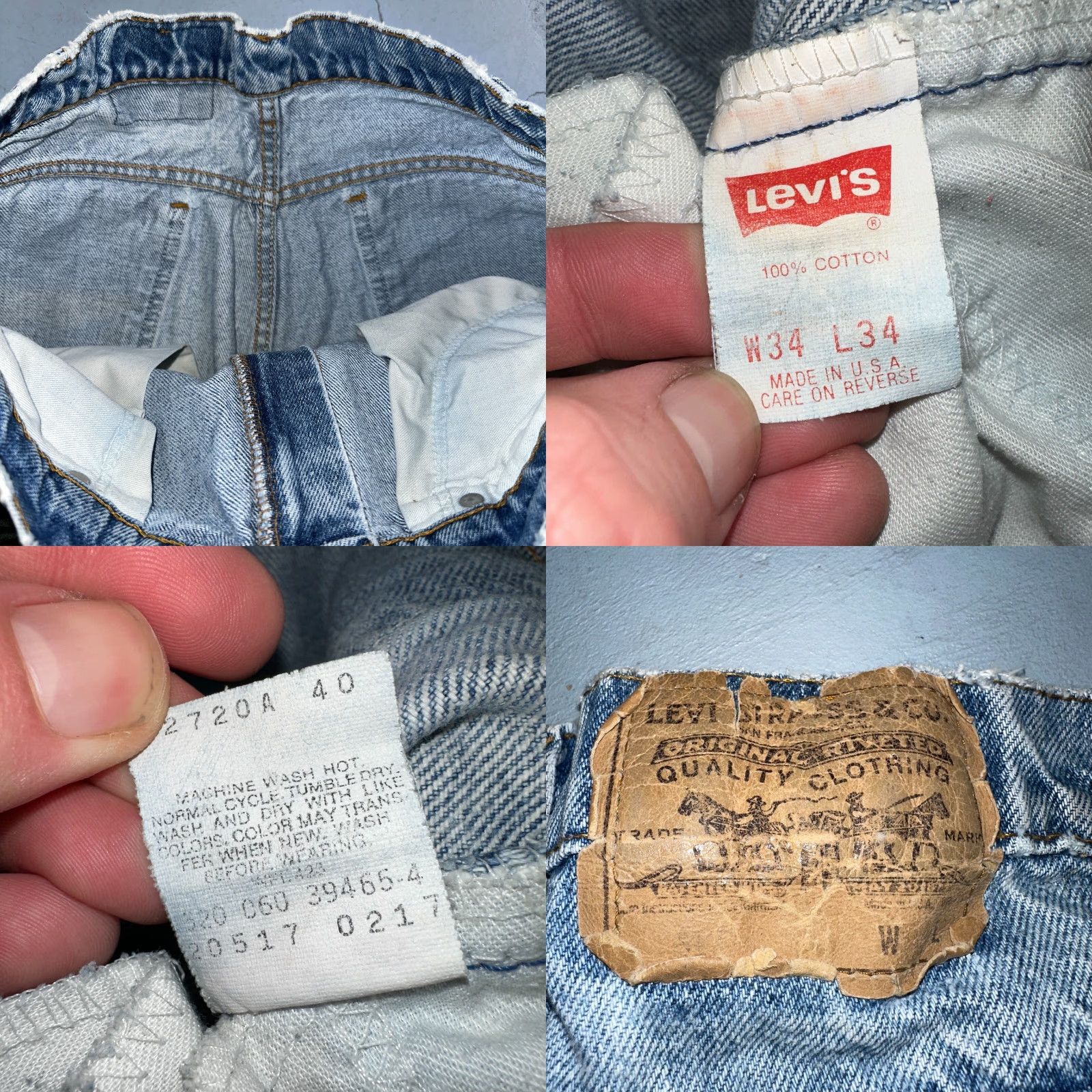 Levi's VINTAGE Levis 517 Jeans Bootcut Flare Blue Worn USA Orange Tab 90s Act 33x31 Size US 33 - 9 Thumbnail