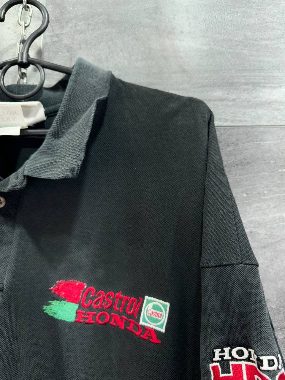 Vintage Vintage Honda Racing HRC Black Polo Shirt Castrol Distressed Size US XXL / EU 58 / 5 - 10 Thumbnail