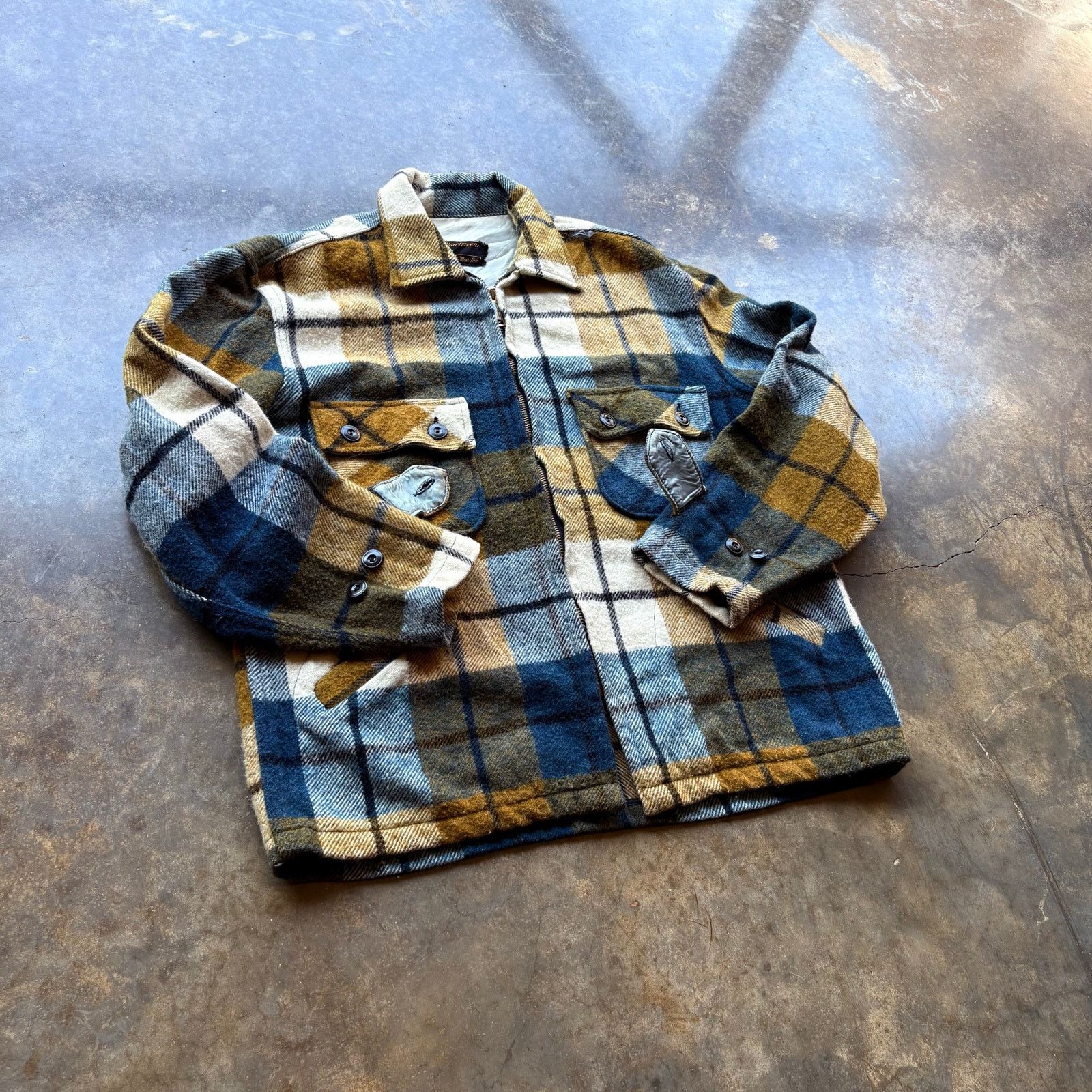Sears Crazy True Vintage Talon Zip Wool Jacket Flannel Size US L / EU 52-54 / 3 - 2 Thumbnail