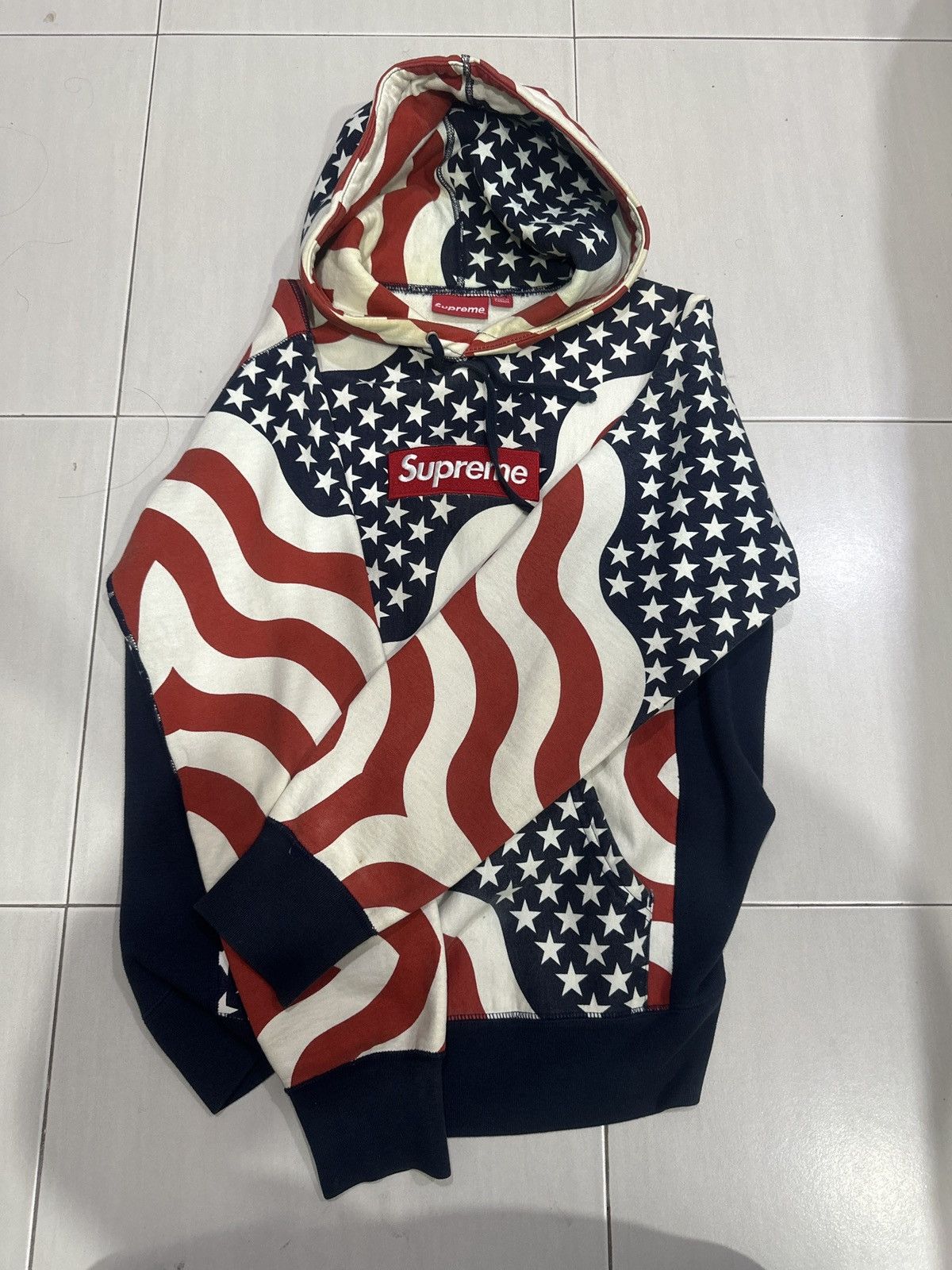 Supreme Supreme Box Logo USA Flags Hoodie Grailed