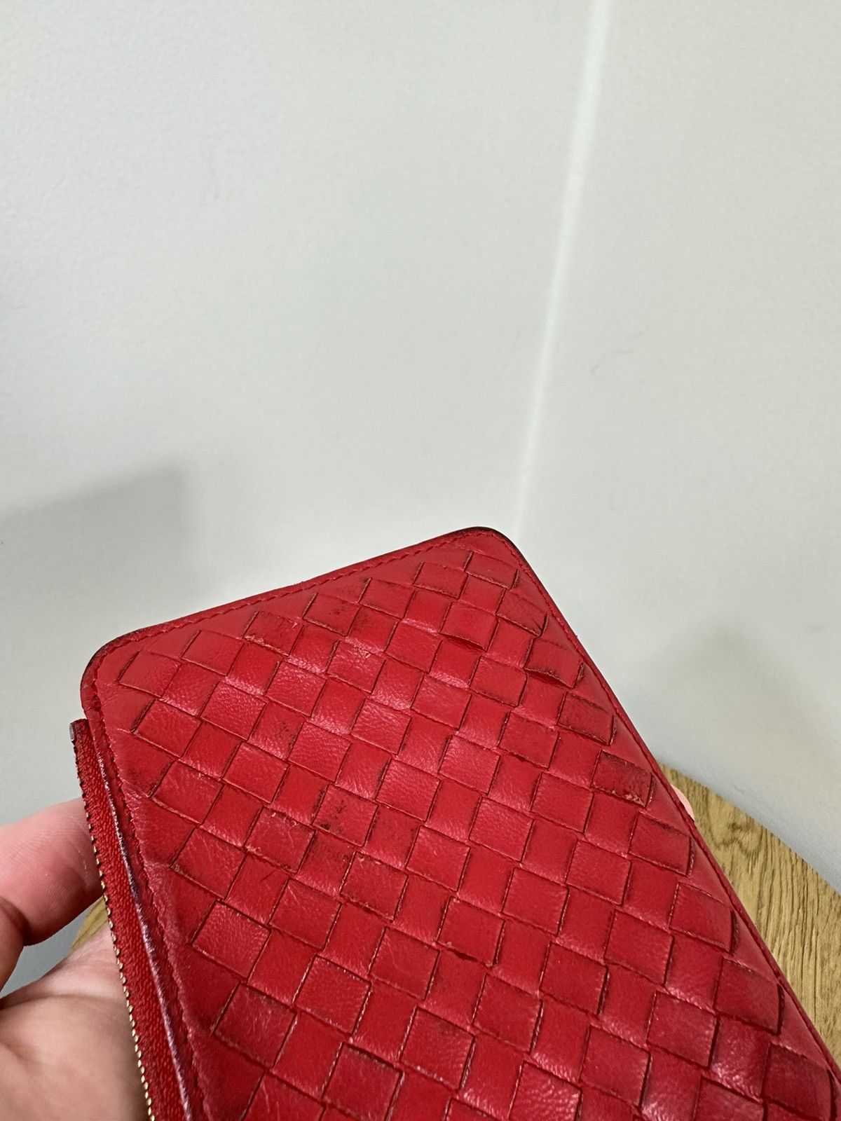 Bottega Veneta × Vintage Vintage Bottega Veneta Luxury Classic Red Leather Wallet Size ONE SIZE - 9 Thumbnail