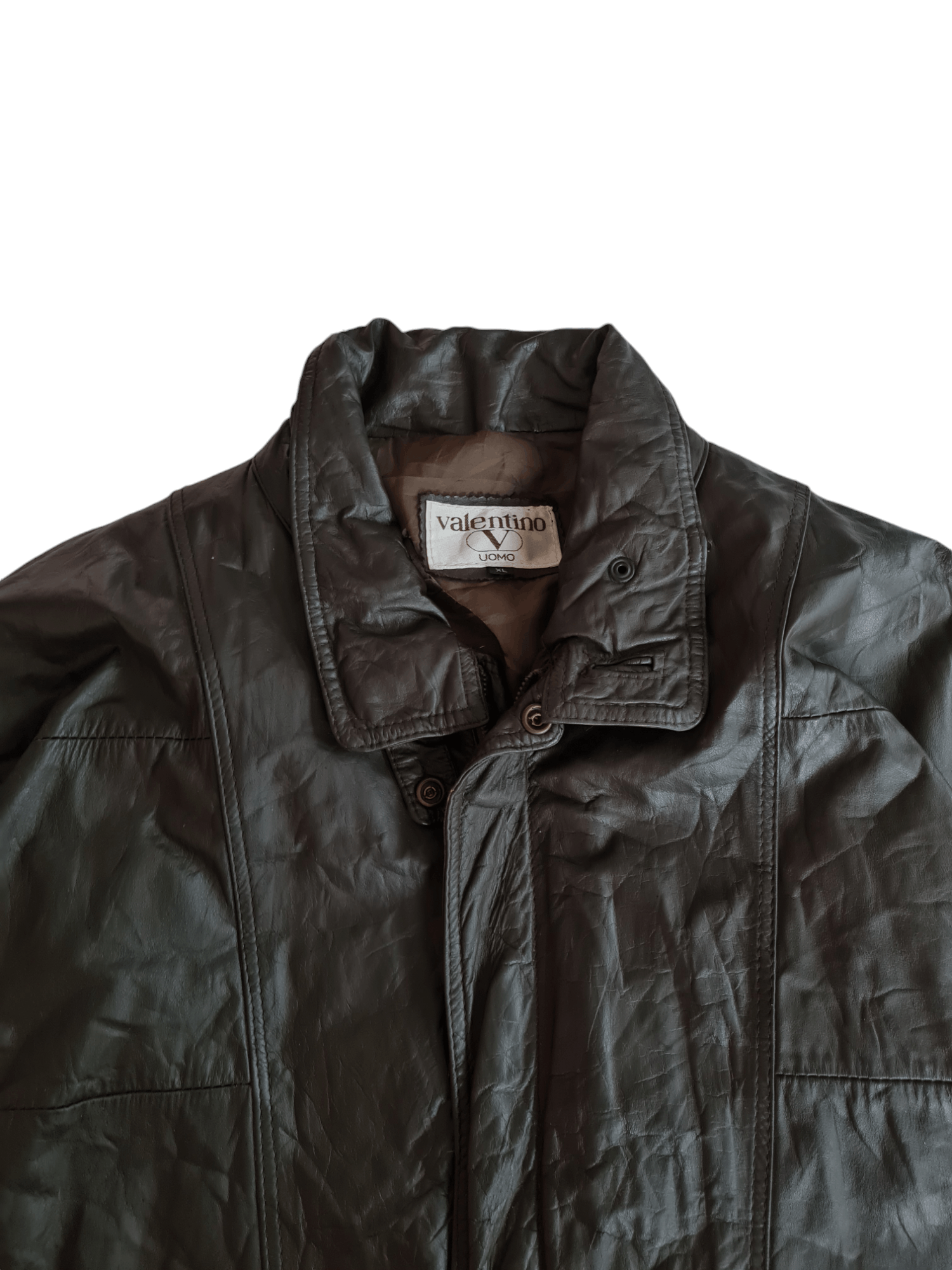 Valentino Vtg Valentino Uomo Leather Jacket Size US XL / EU 56 / 4 - 5 Thumbnail