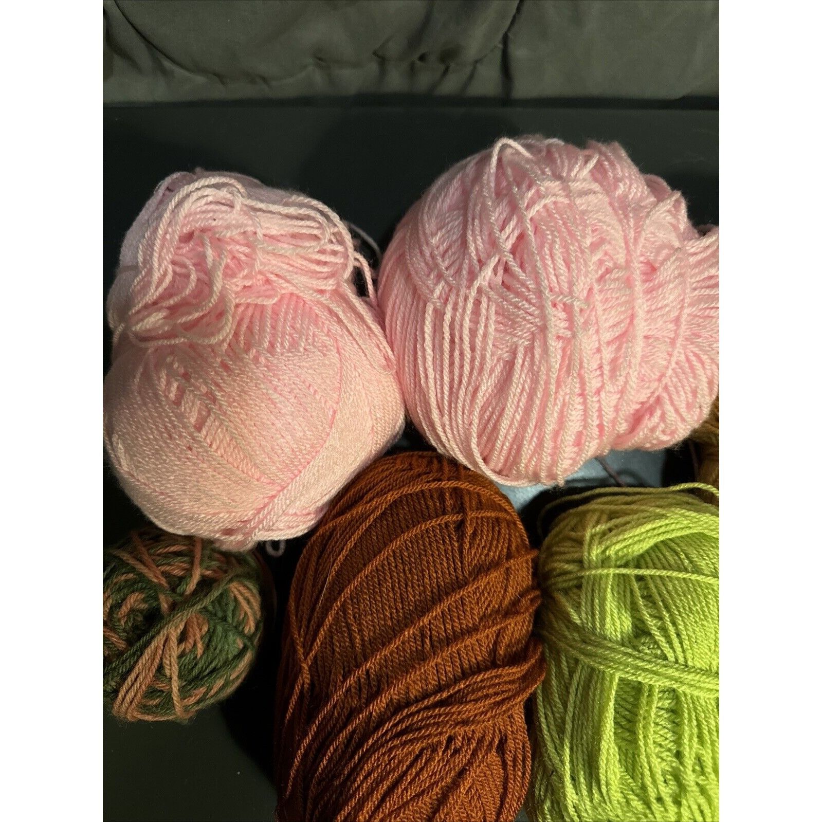 Vintage Mixed Lot of Yarn Balls Pink Green Beige Gold Assorted Textu Size ONE SIZE - 10 Thumbnail