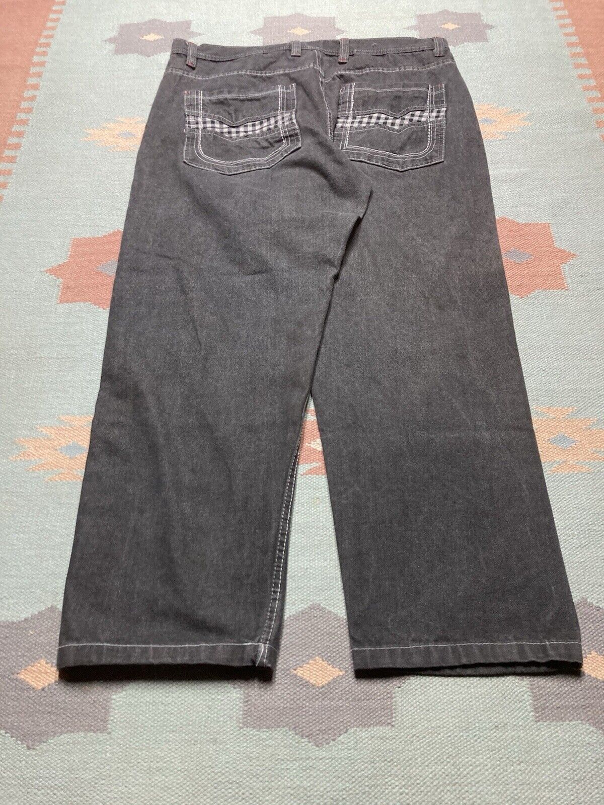 JNCO × Vintage VTG y2k baggy jeans black plaid checkered wide skater 40x31 Size US 40 / EU 56 - 2 Thumbnail