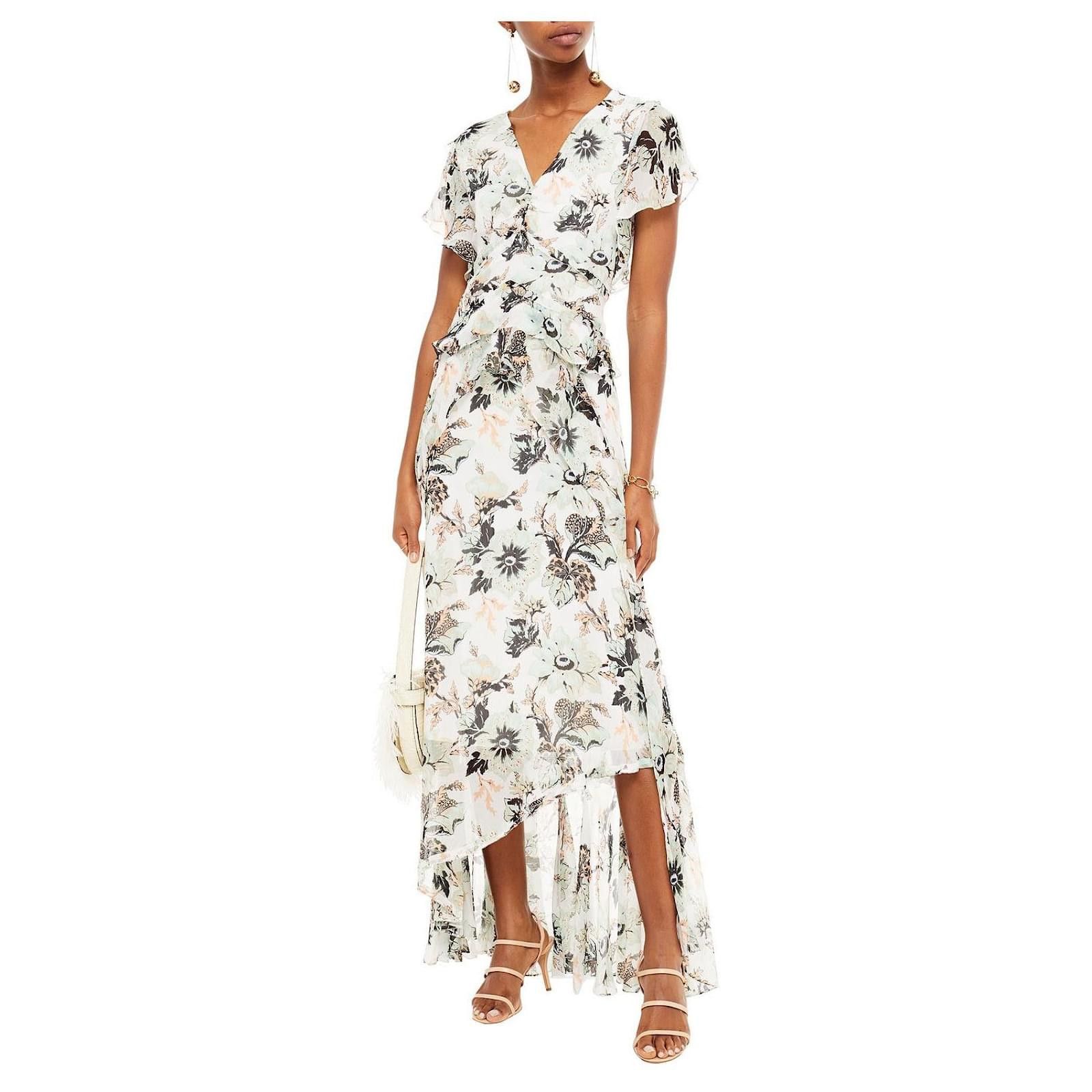 Diane von Furstenberg Diane Von Furstenberg Carol Chiffon Floral Dress Size S / US 4 / IT 40 - 2 Thumbnail