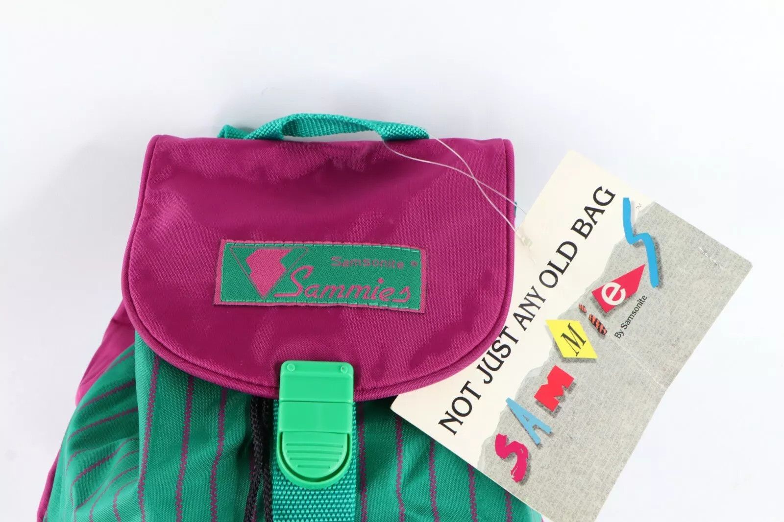 Samsonite × Vintage NOS Vintage 90s Samsonite Sammies Spell Out Striped Backpack Size ONE SIZE - 9 Thumbnail